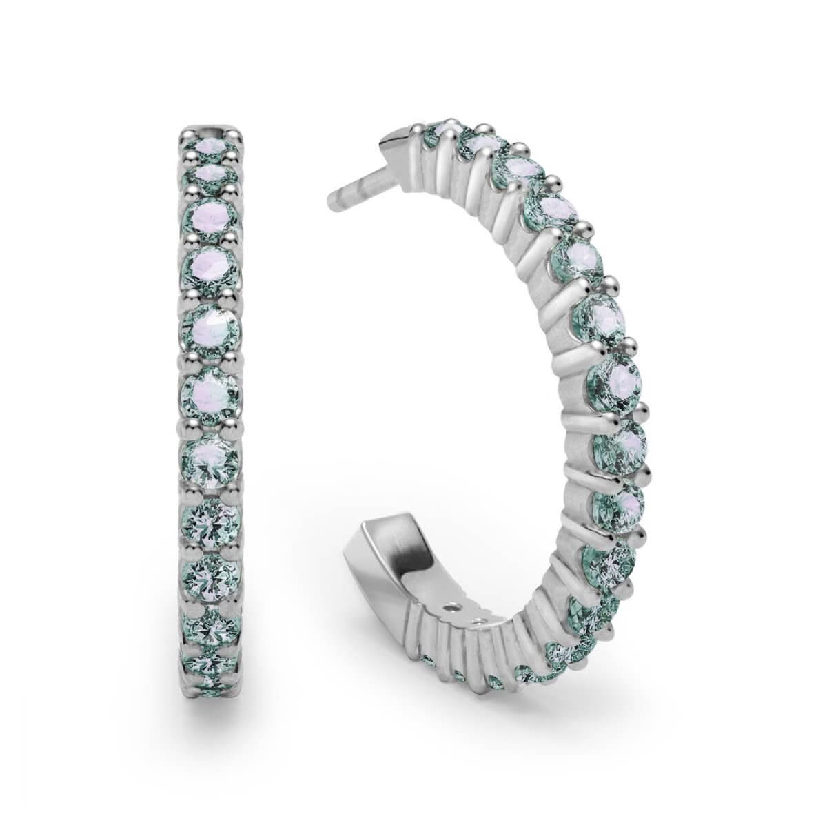 Rosecliff Alexandrite Hoop Earrings in 14k Gold (June) - Image 5