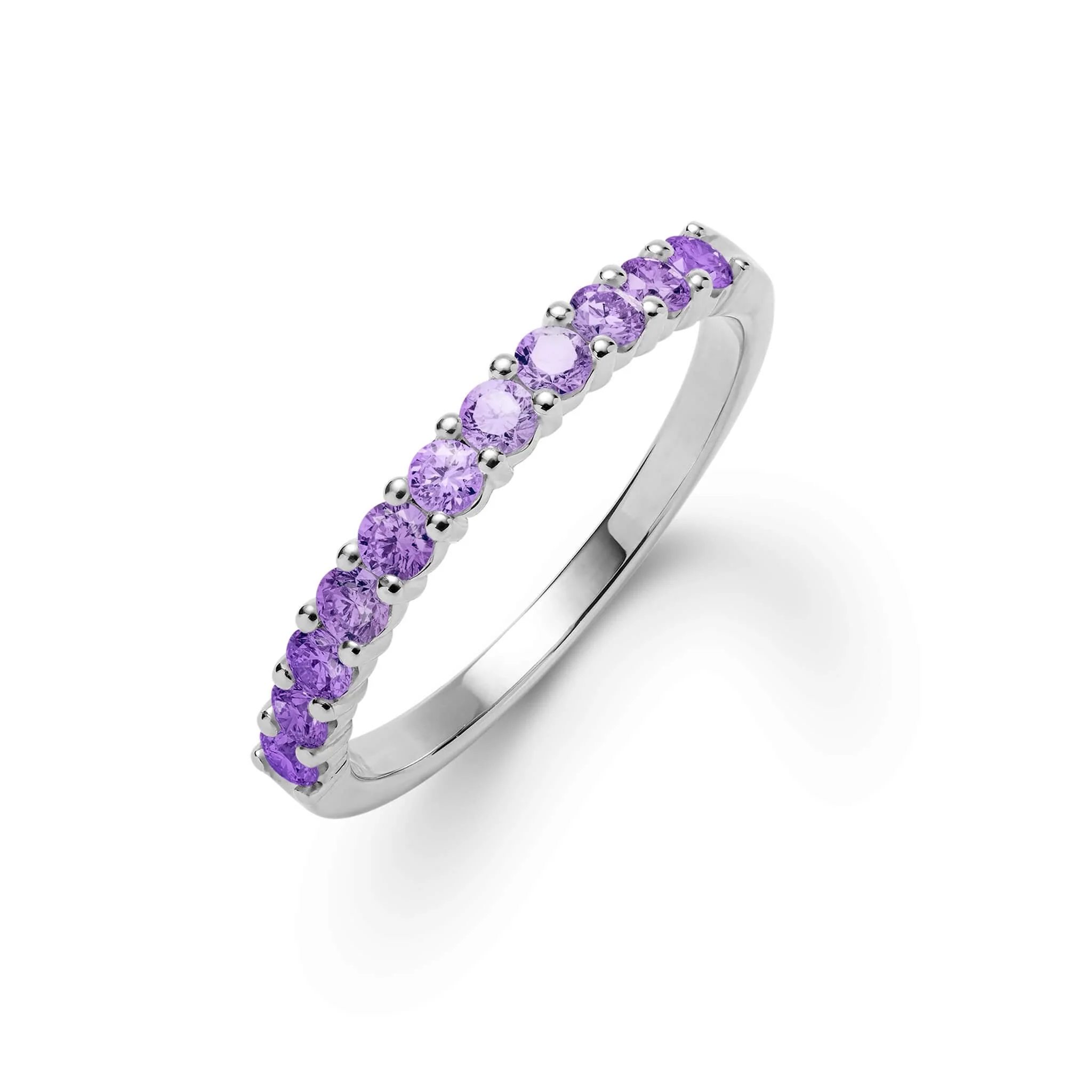 Rosecliff Amethyst Stackable Ring in 14k Gold (February) - Image 7