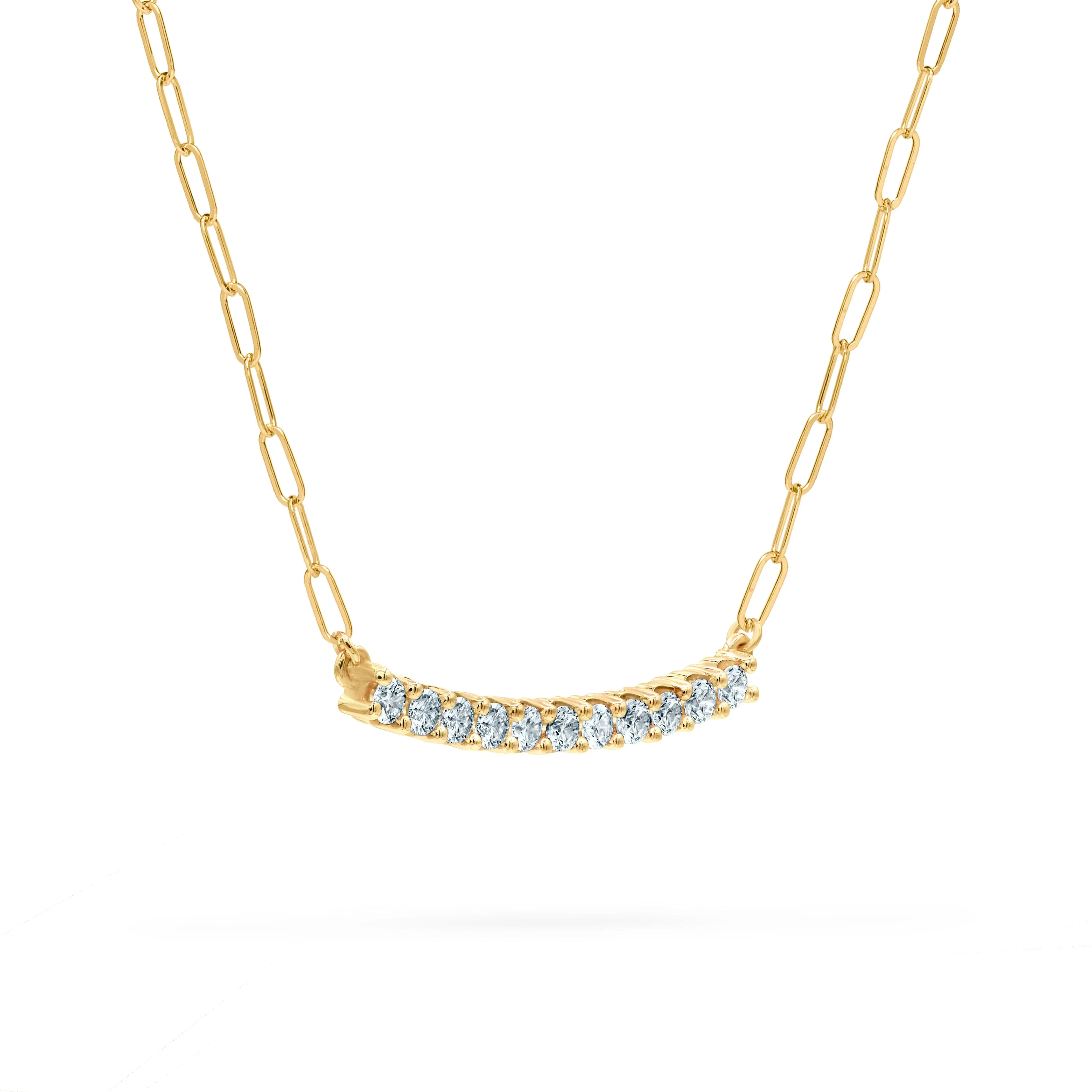 Rosecliff Aquamarine Bar Adelaide Mini Necklace in 14k Gold (March) - Image 4