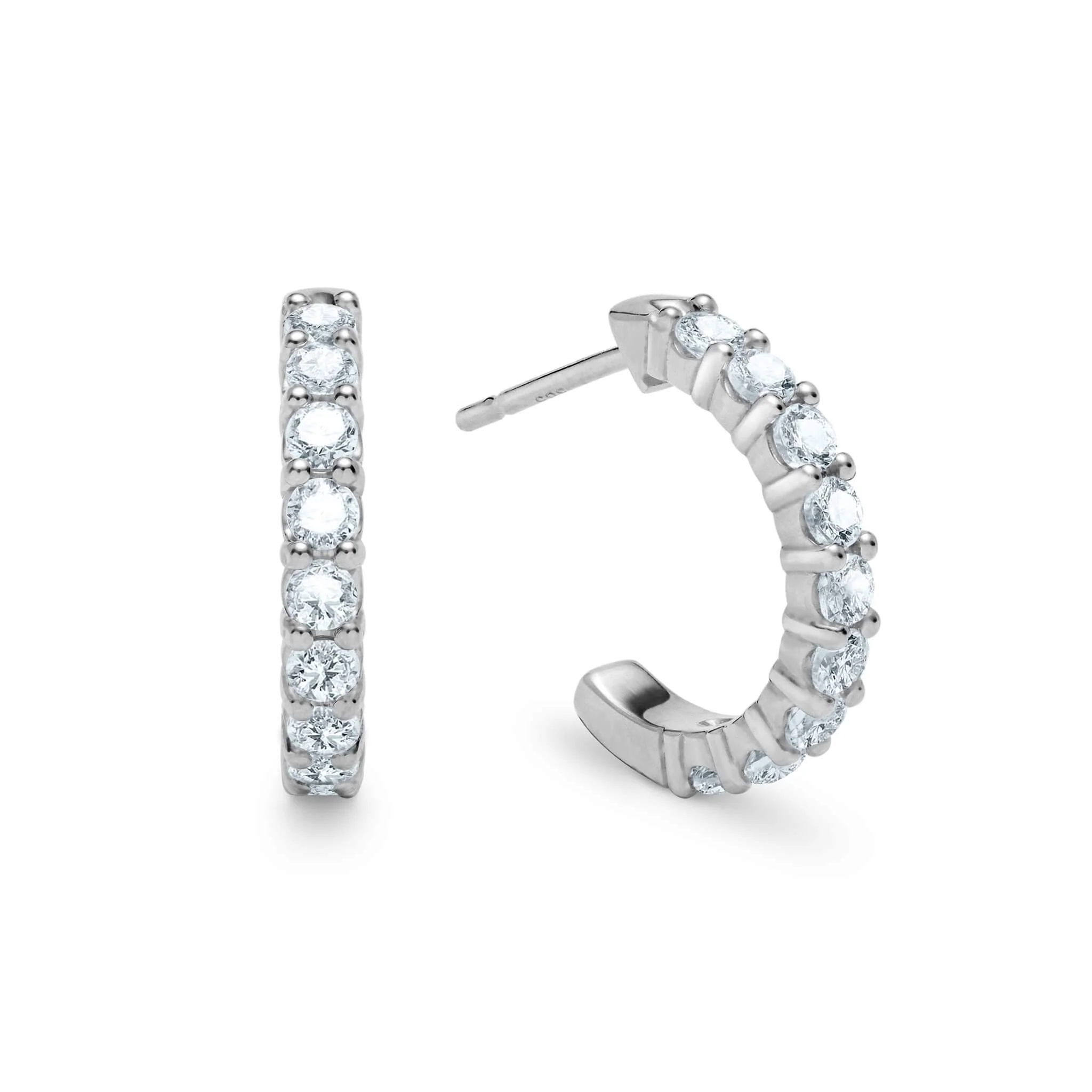 Rosecliff Aquamarine Huggie Hoop Earrings in 14k Gold (March) - Image 4