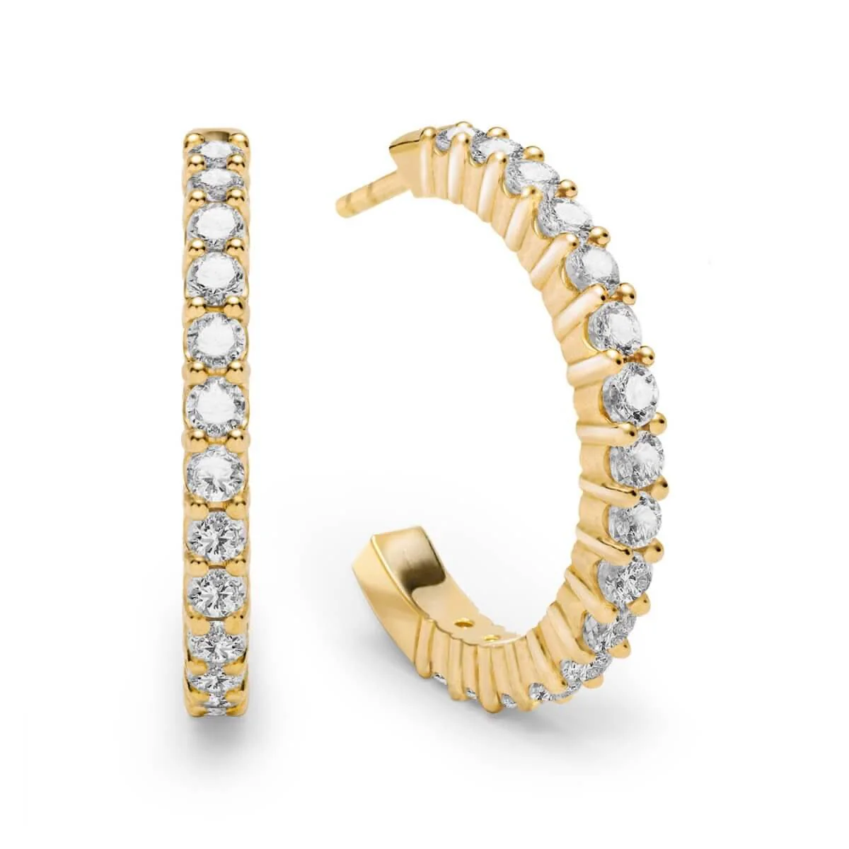 Rosecliff White Topaz Hoop Earrings in 14k Gold (April)