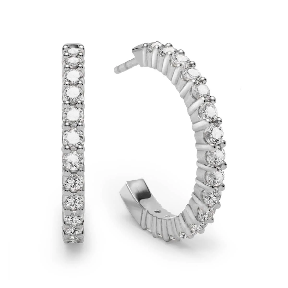 Rosecliff White Topaz Hoop Earrings in 14k Gold (April) - Image 5