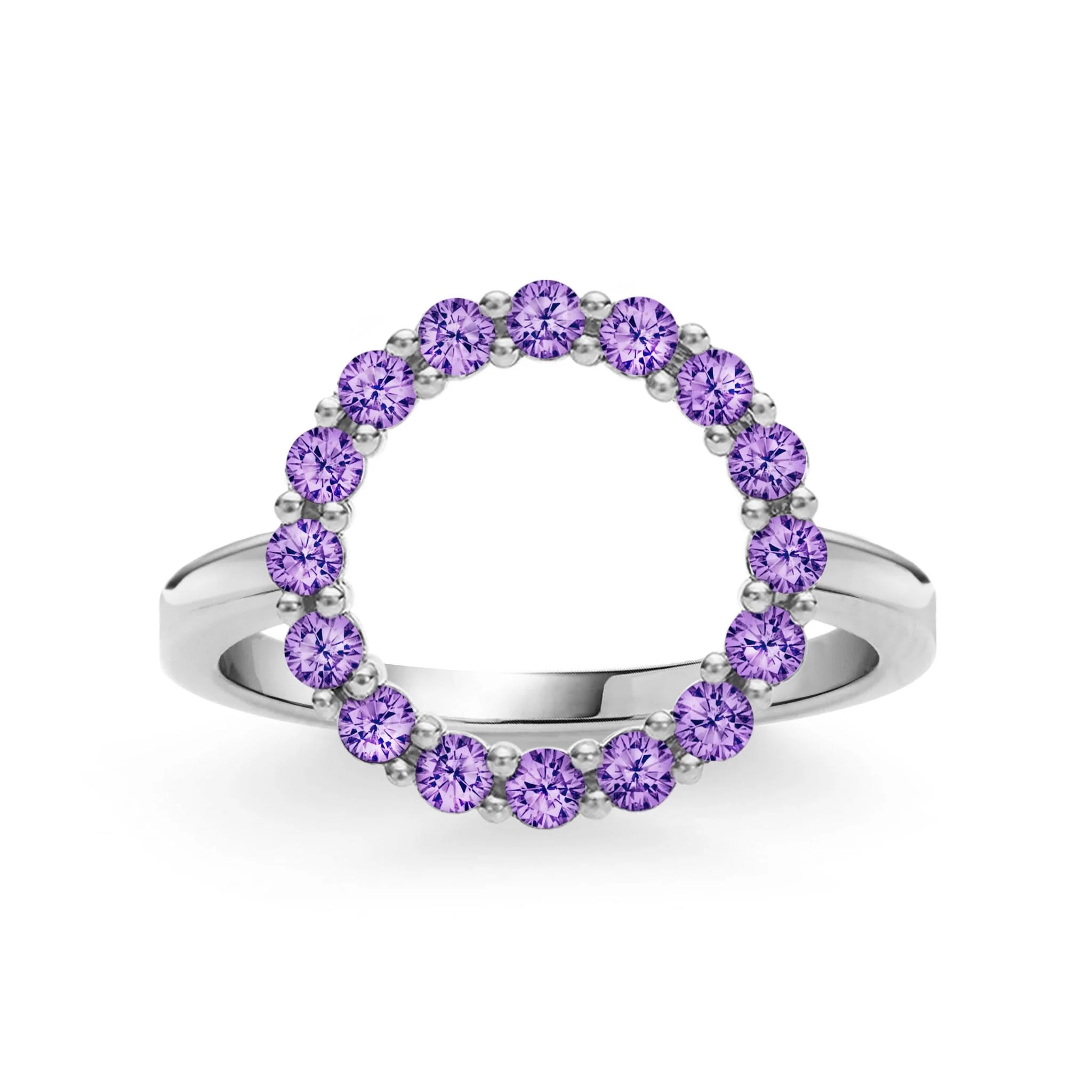 Rosecliff Circle Amethyst Ring in 14k Gold (February) - Image 5