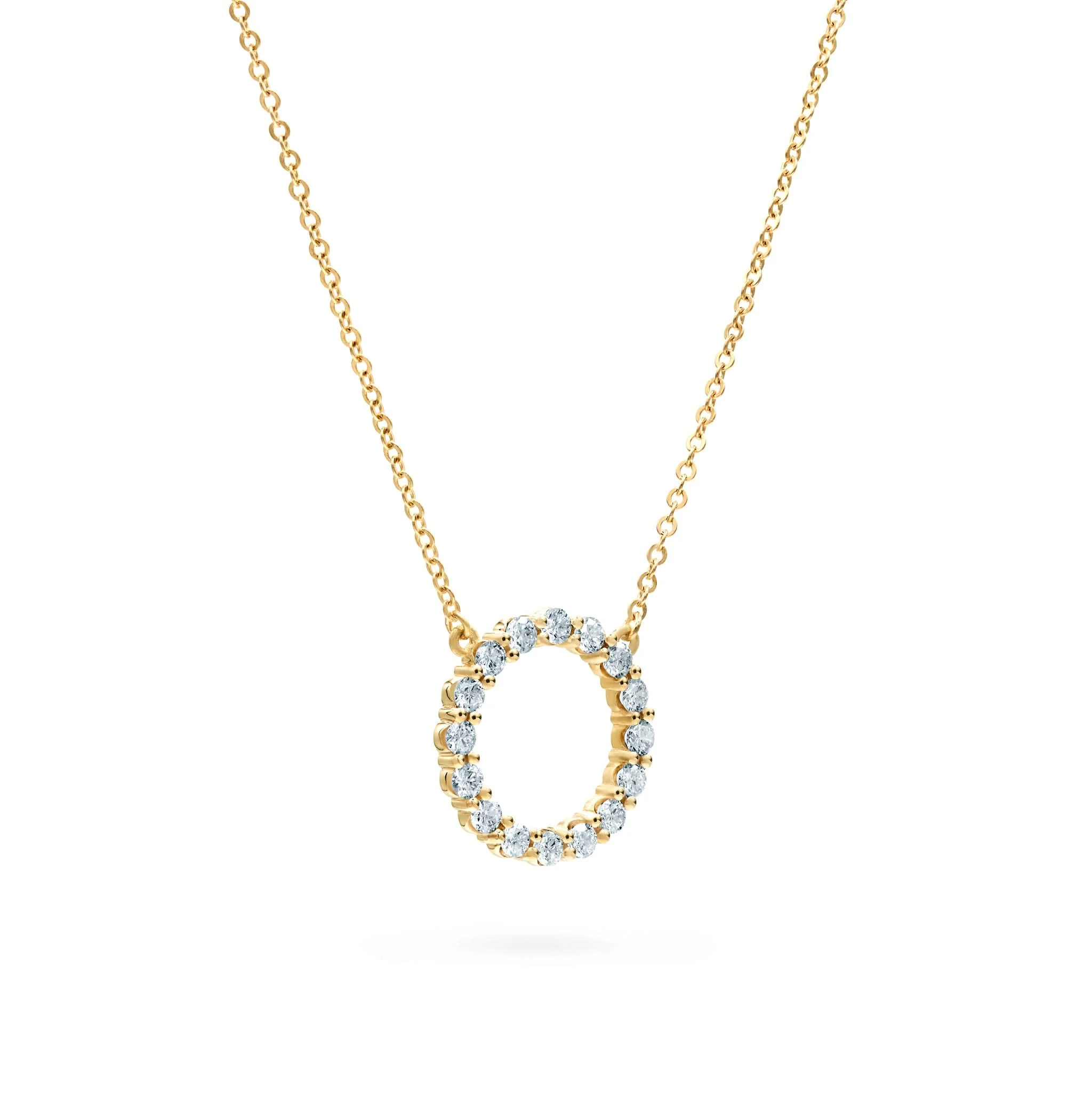 Rosecliff Circle Aquamarine Necklace in 14k Gold (March) - Image 4