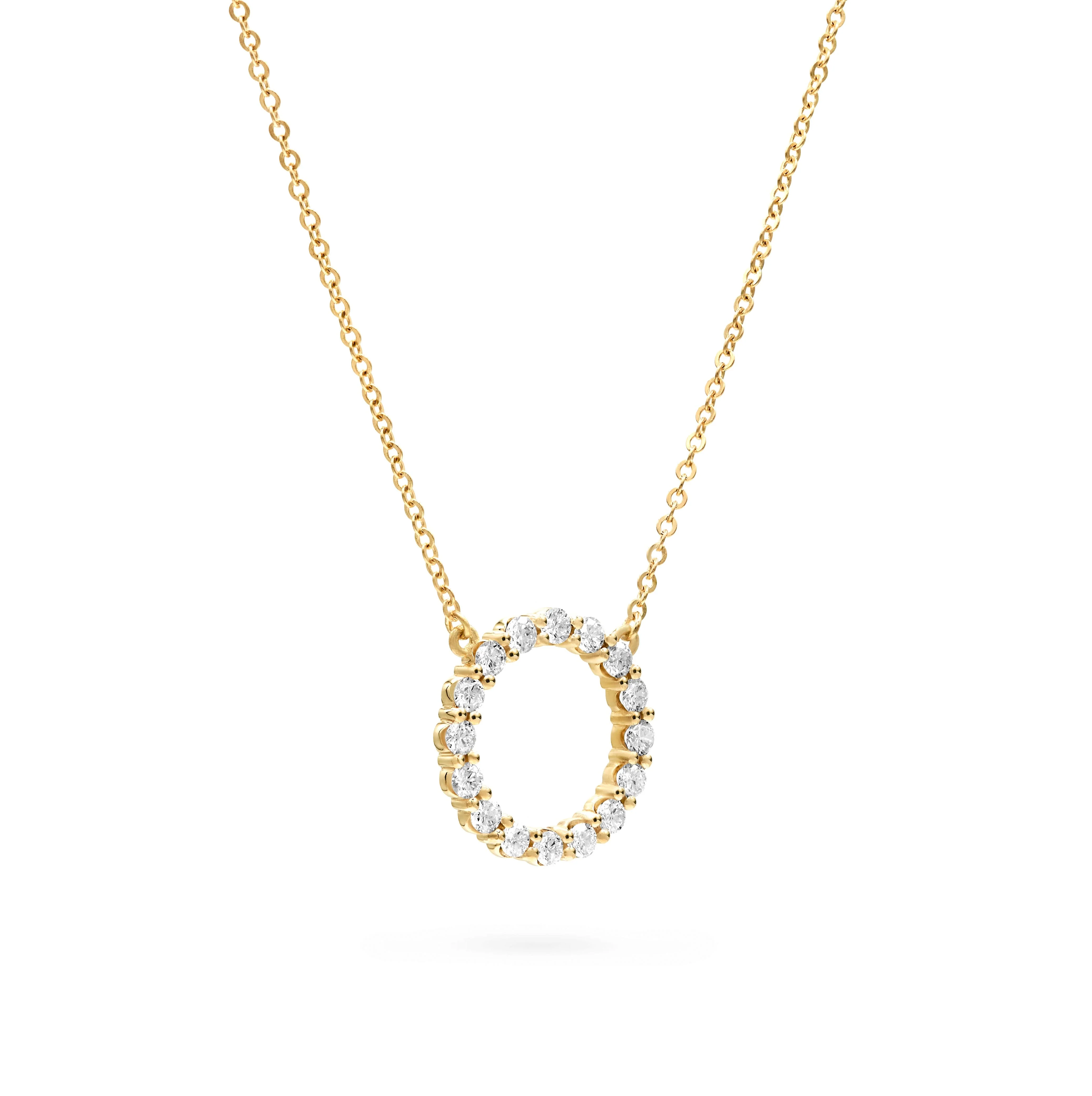 Rosecliff Circle Diamond Necklace in 14k Gold (April) - Image 4