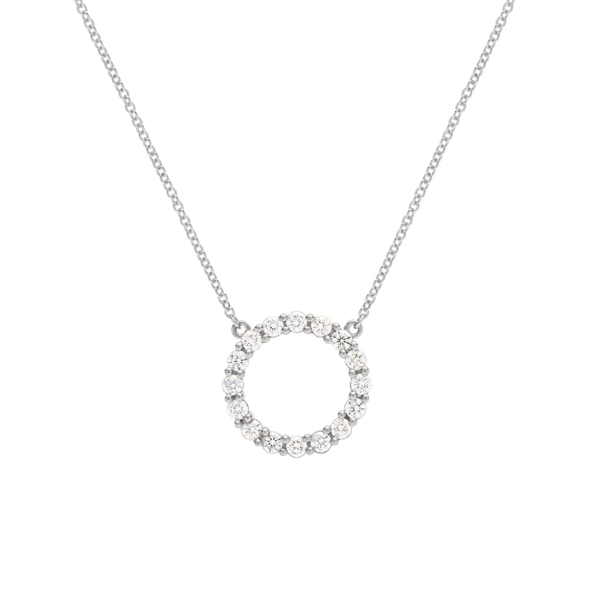 Rosecliff Circle Diamond Necklace in 14k Gold (April) - Image 8