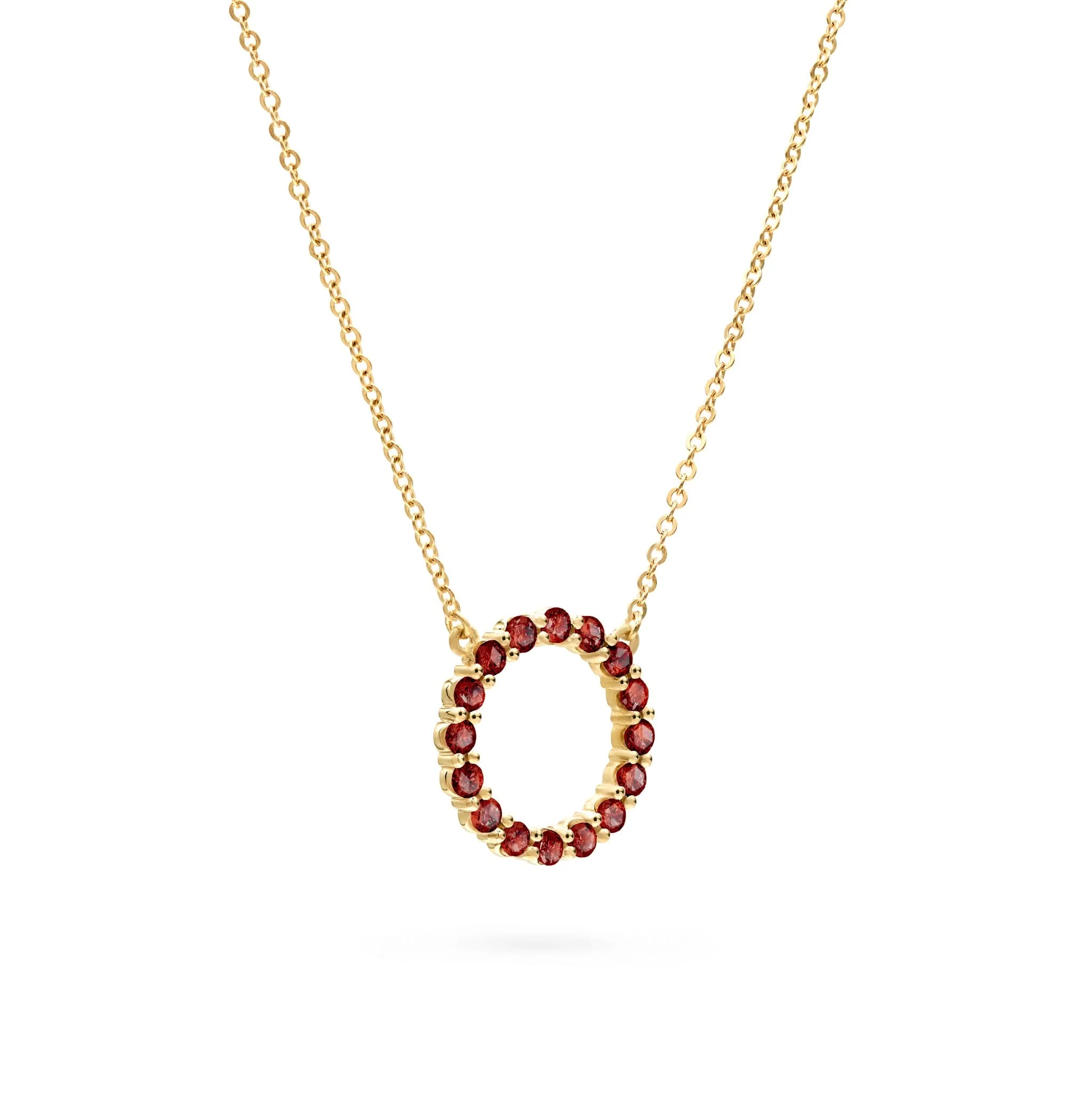 Rosecliff Circle Garnet Necklace in 14k Gold (January) - Image 4