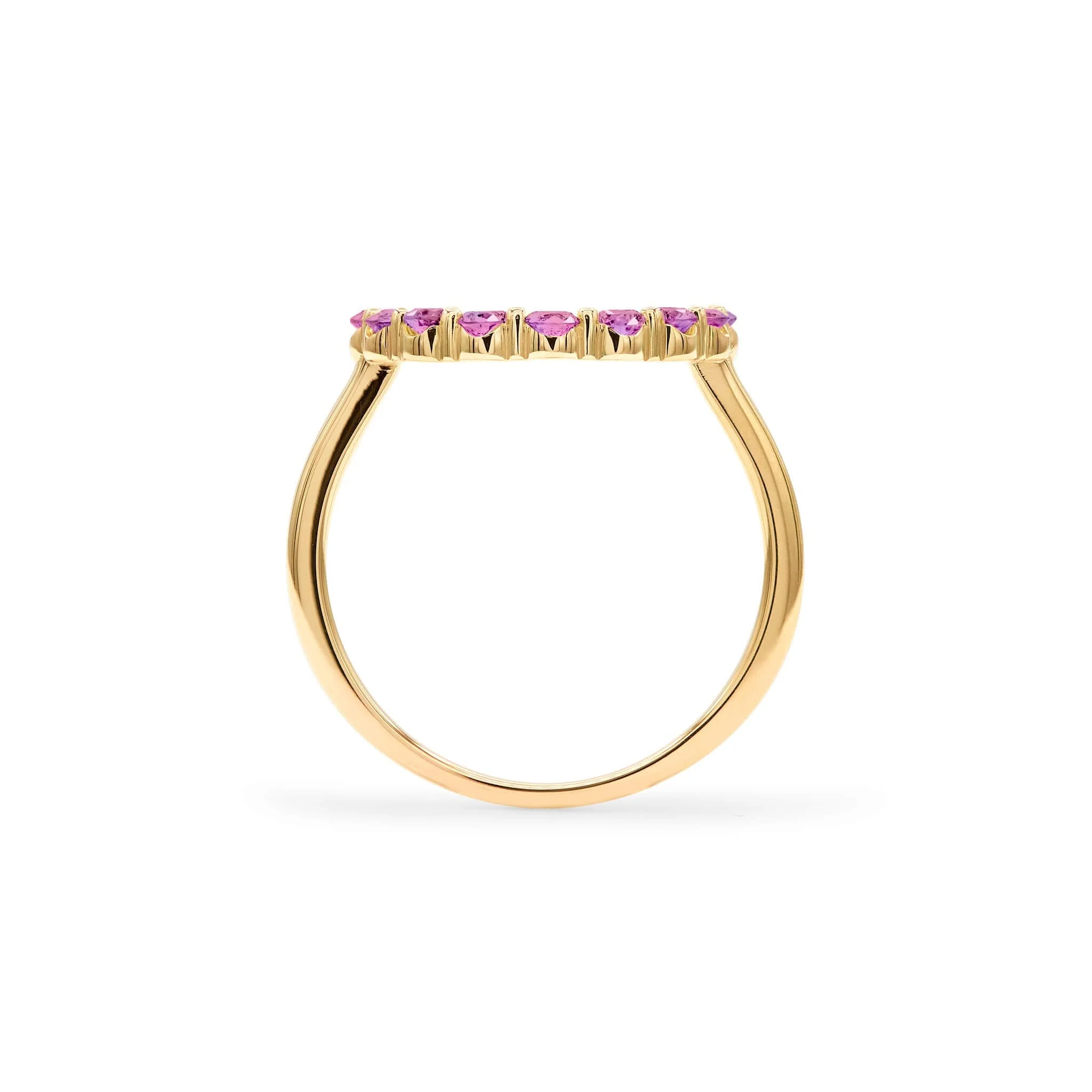 Rosecliff Circle Pink Sapphire Ring in 14k Gold (October) - Image 4