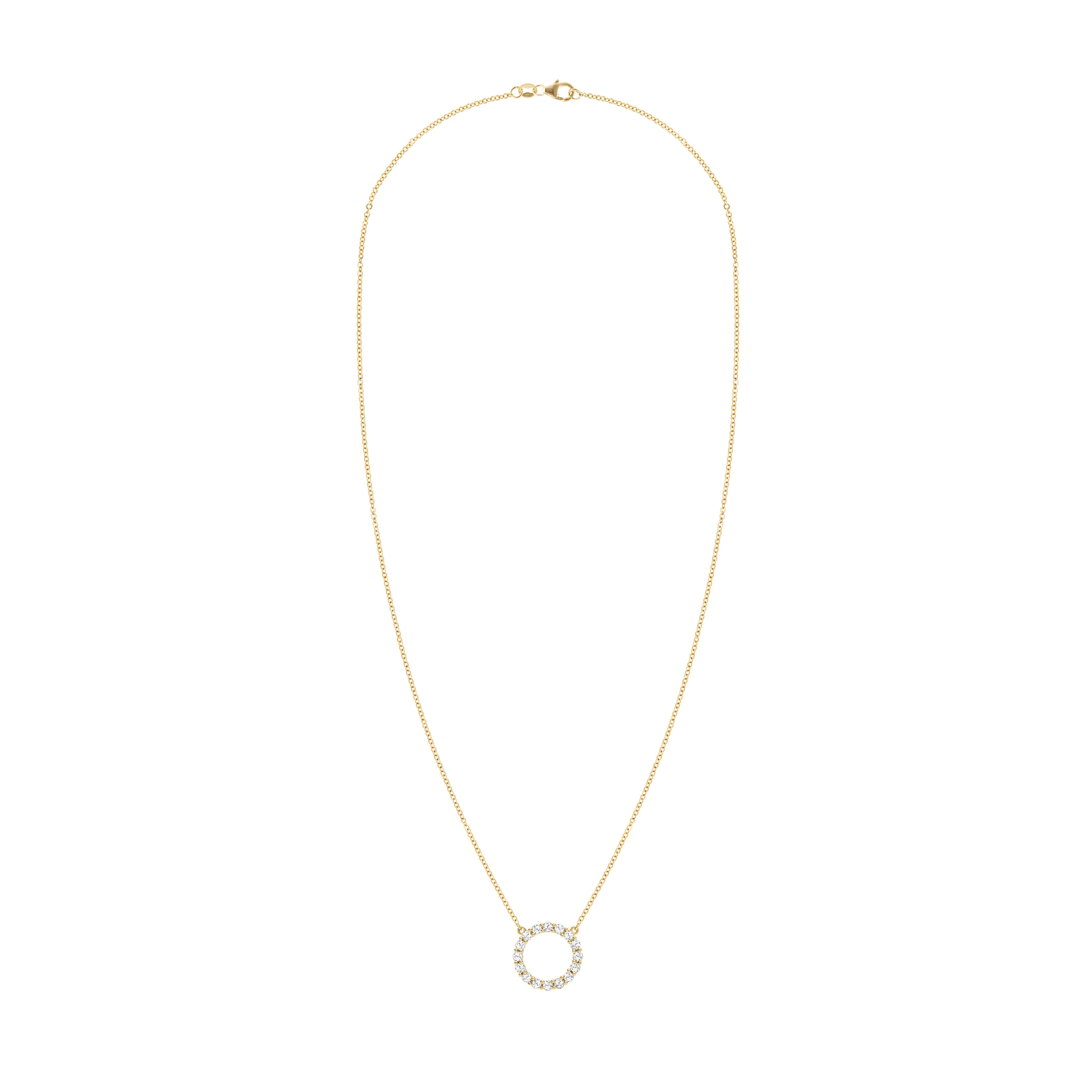 Rosecliff Circle White Topaz Necklace in 14k Gold (April) - Image 5