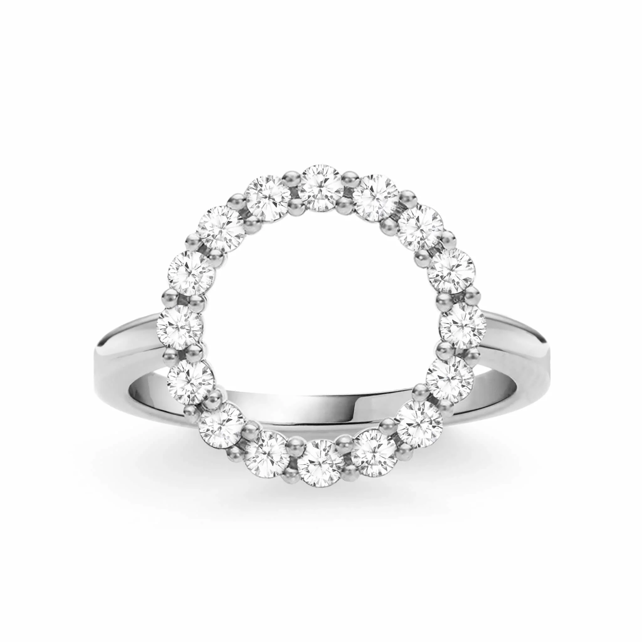 Rosecliff Circle White Topaz Ring in 14k Gold (April) - Image 5