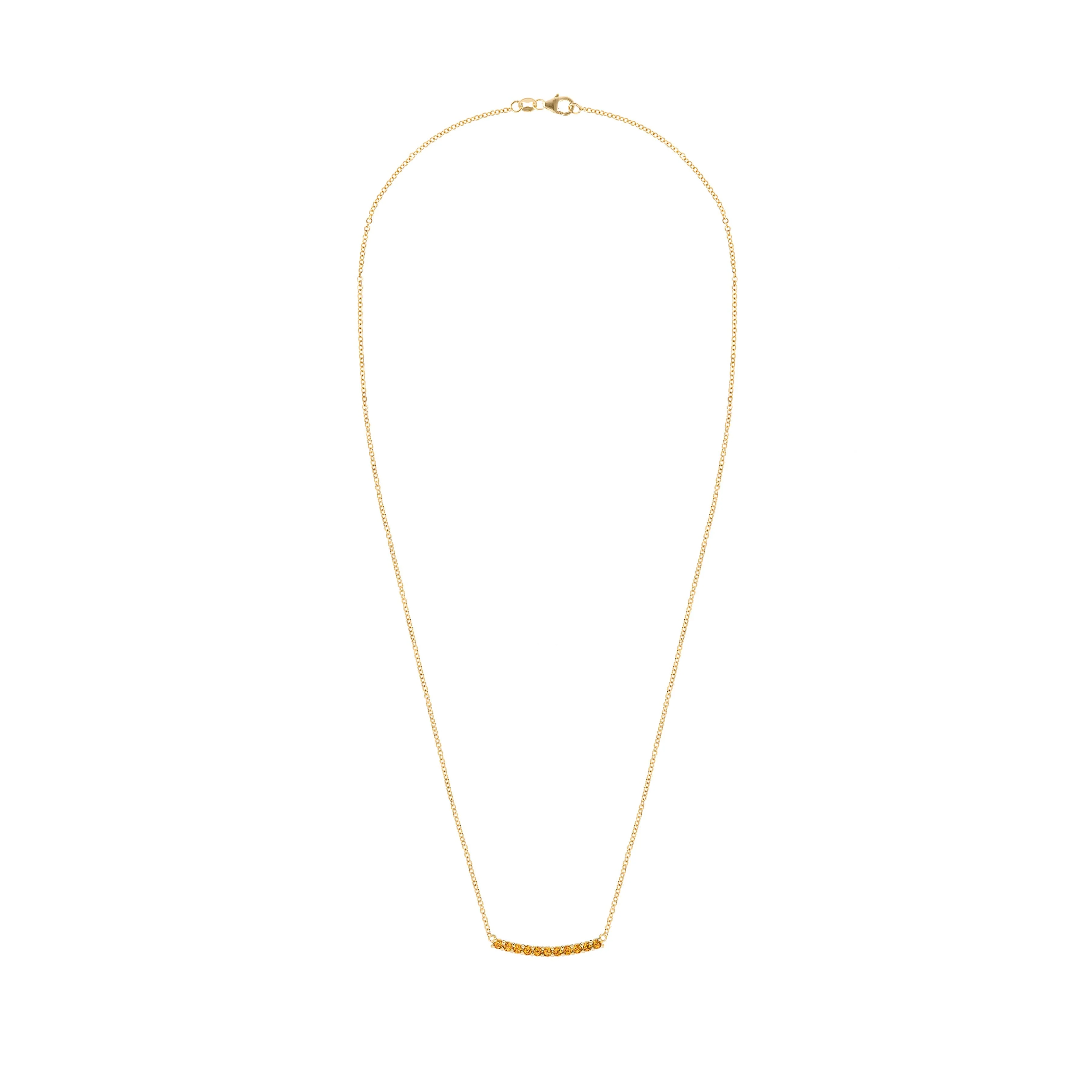 Rosecliff Citrine Bar Necklace in 14k Gold (November) - Image 4