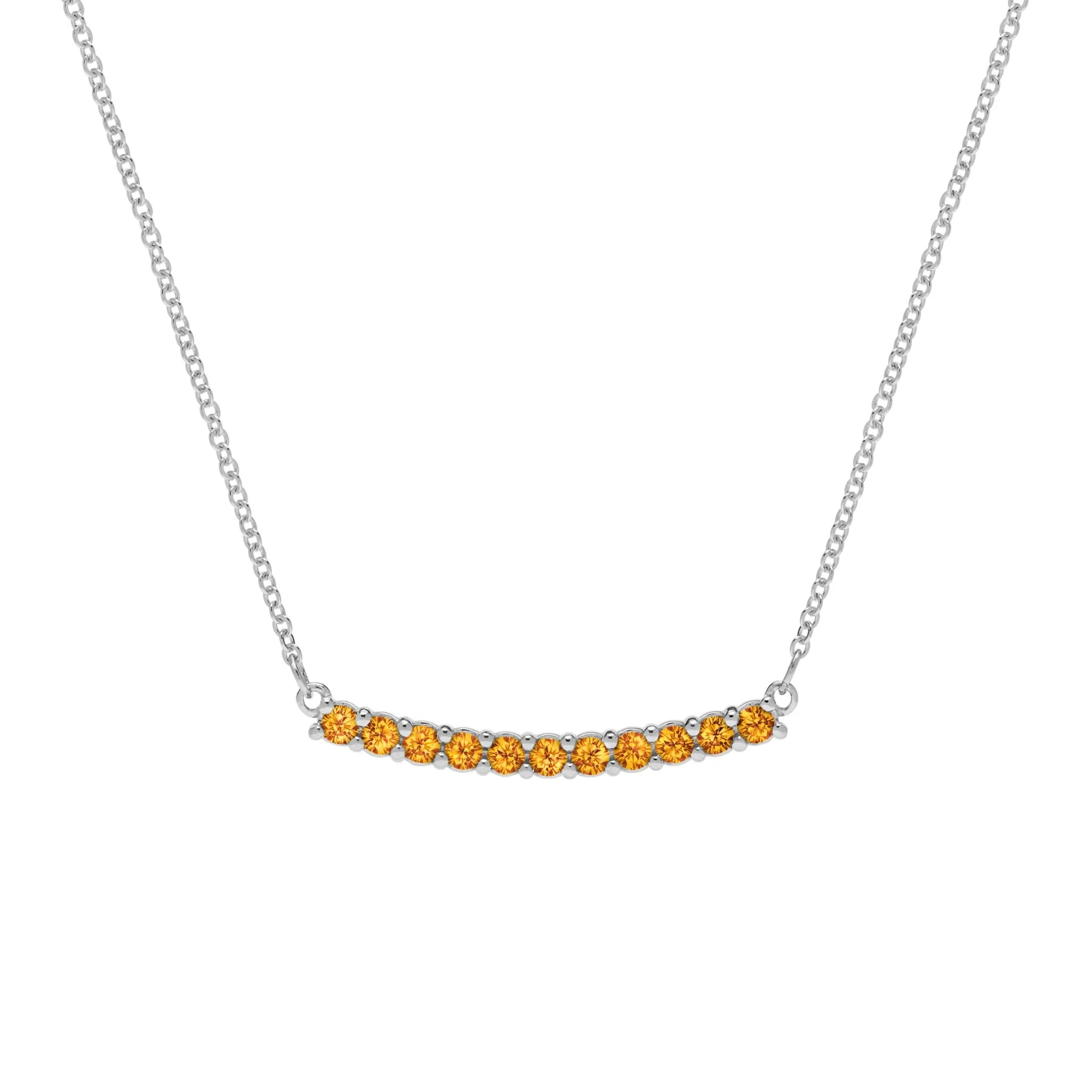 Rosecliff Citrine Bar Necklace in 14k Gold (November) - Image 9