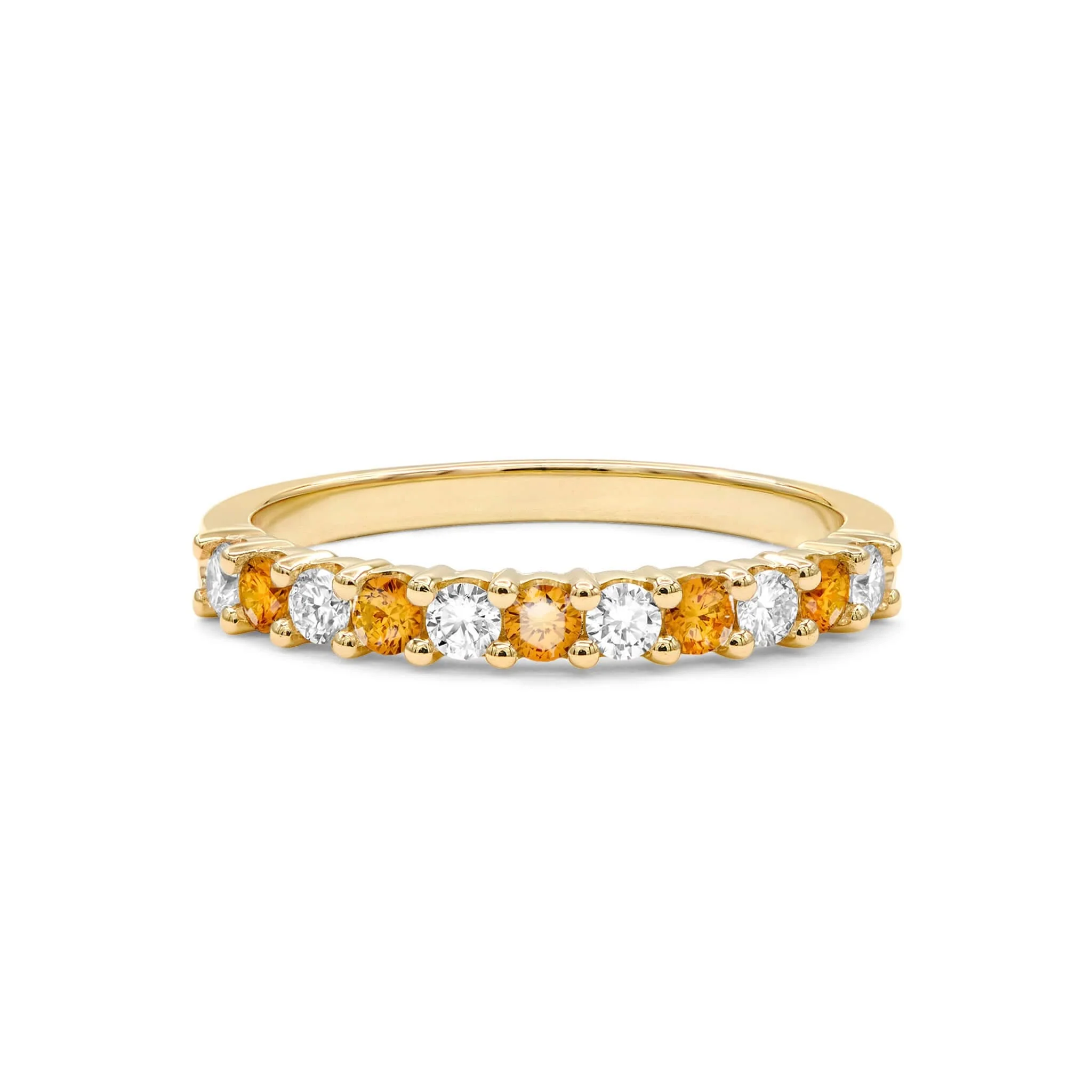 Rosecliff Diamond & Citrine Stackable Ring in 14k Gold (November) - Image 5