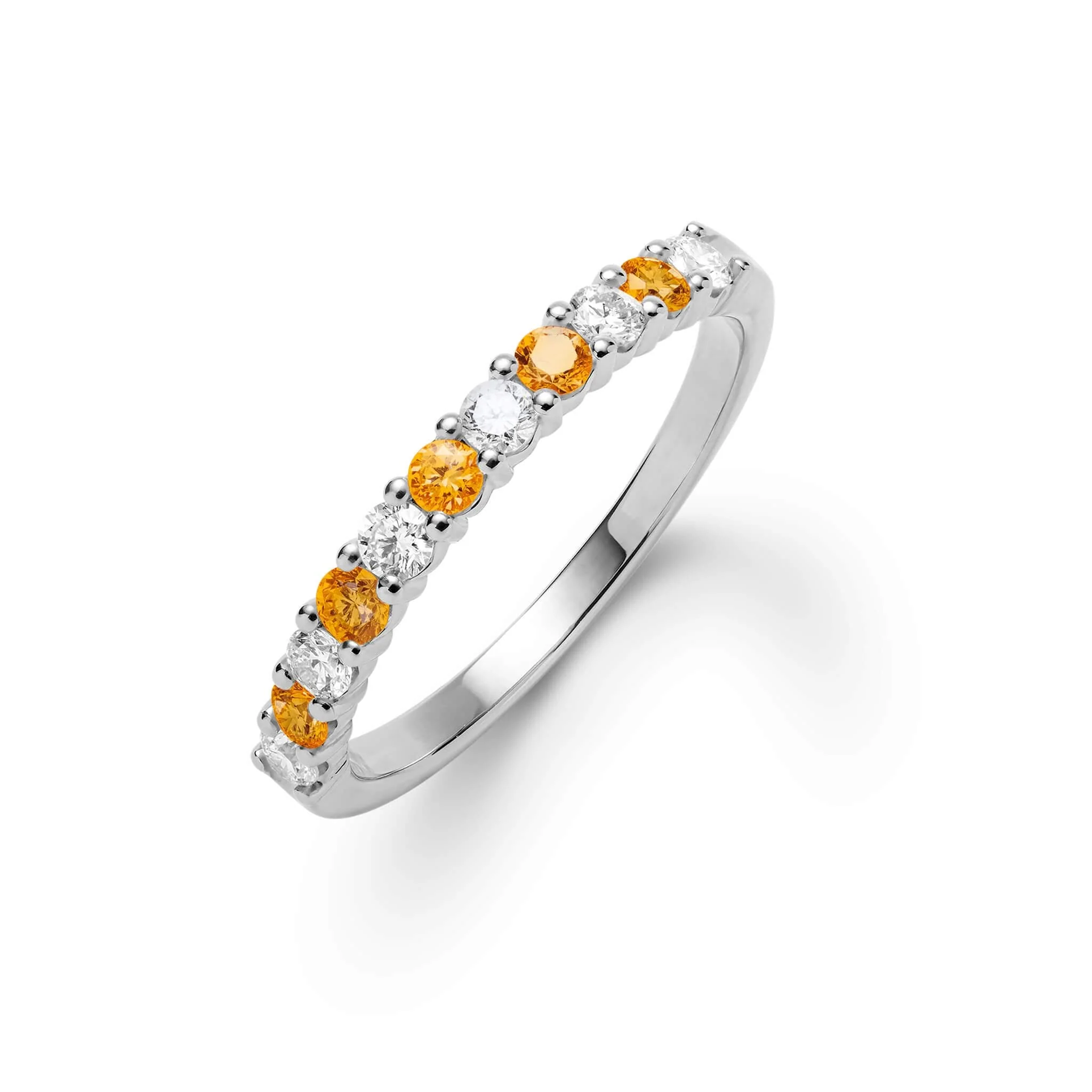 Rosecliff Diamond & Citrine Stackable Ring in 14k Gold (November) - Image 7