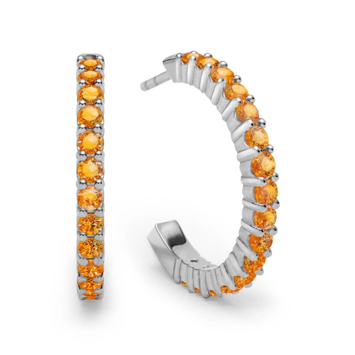 Rosecliff Citrine Hoop Earrings in 14k Gold (November) - Image 5