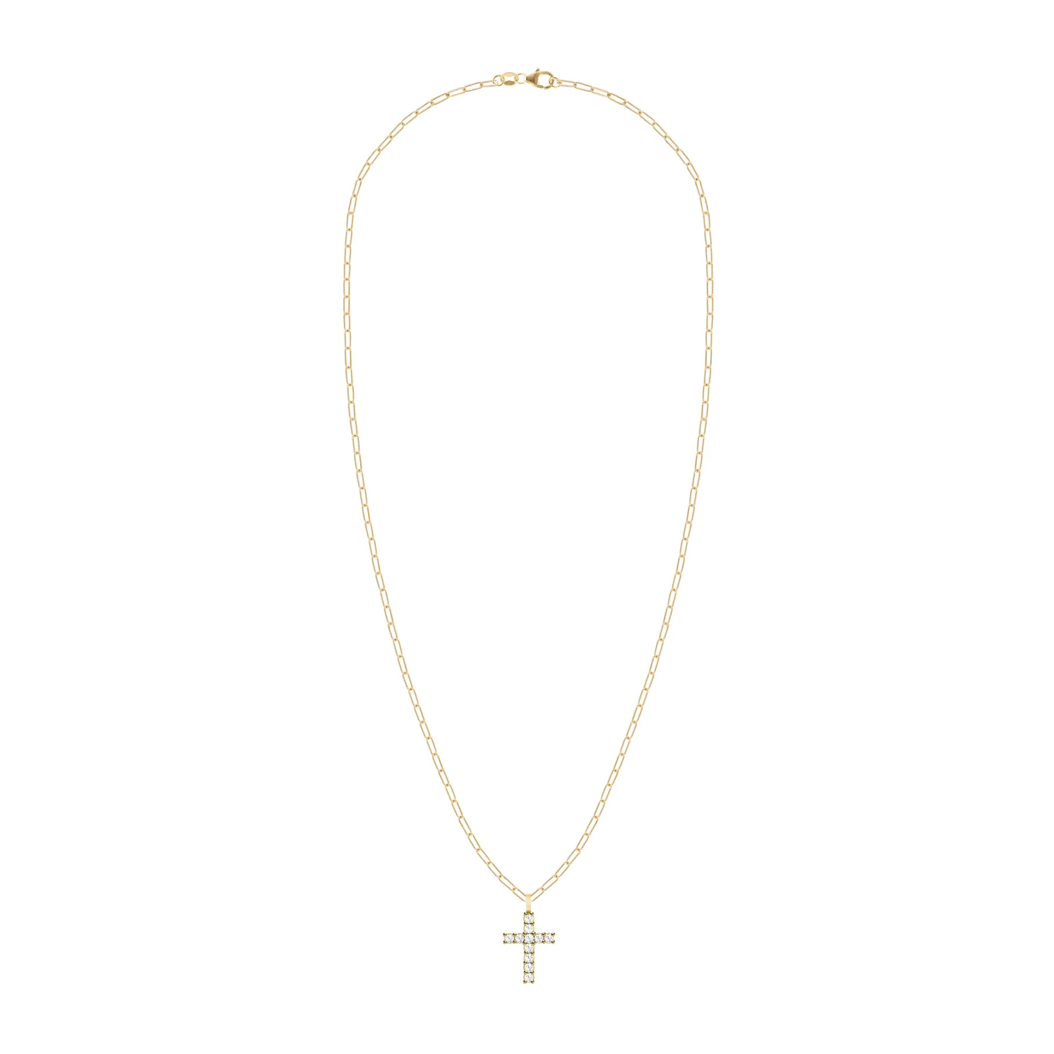 Rosecliff Cross Diamond Pendant in 14k Gold (April) - Image 4