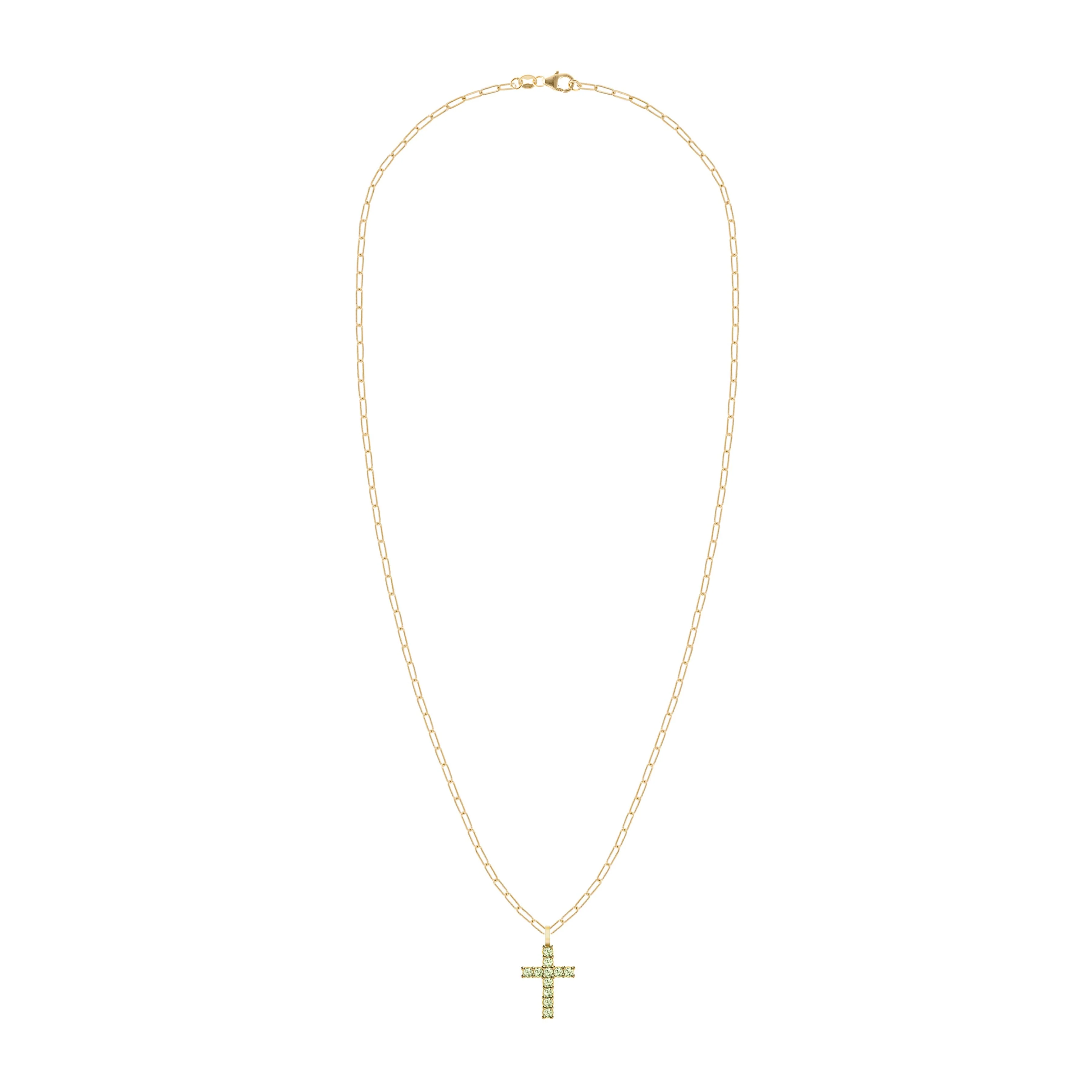 Rosecliff Cross Peridot Pendant in 14k Gold (August) - Image 4