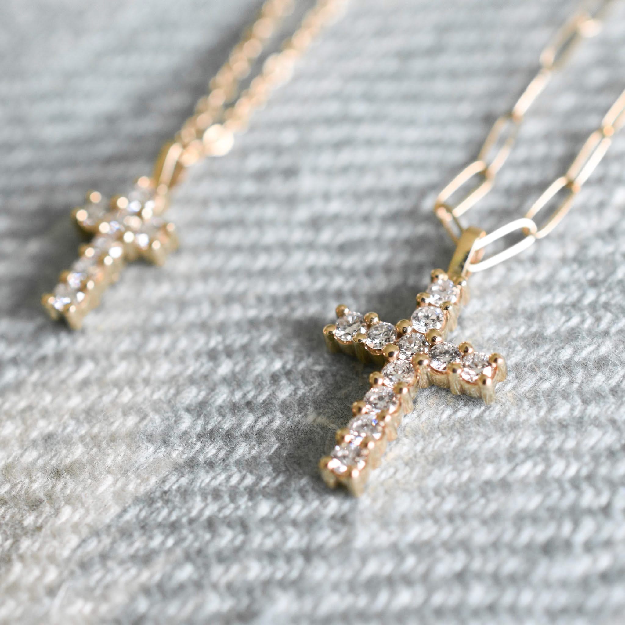 Rosecliff Cross Sapphire Pendant in 14k Gold (September) - Image 8