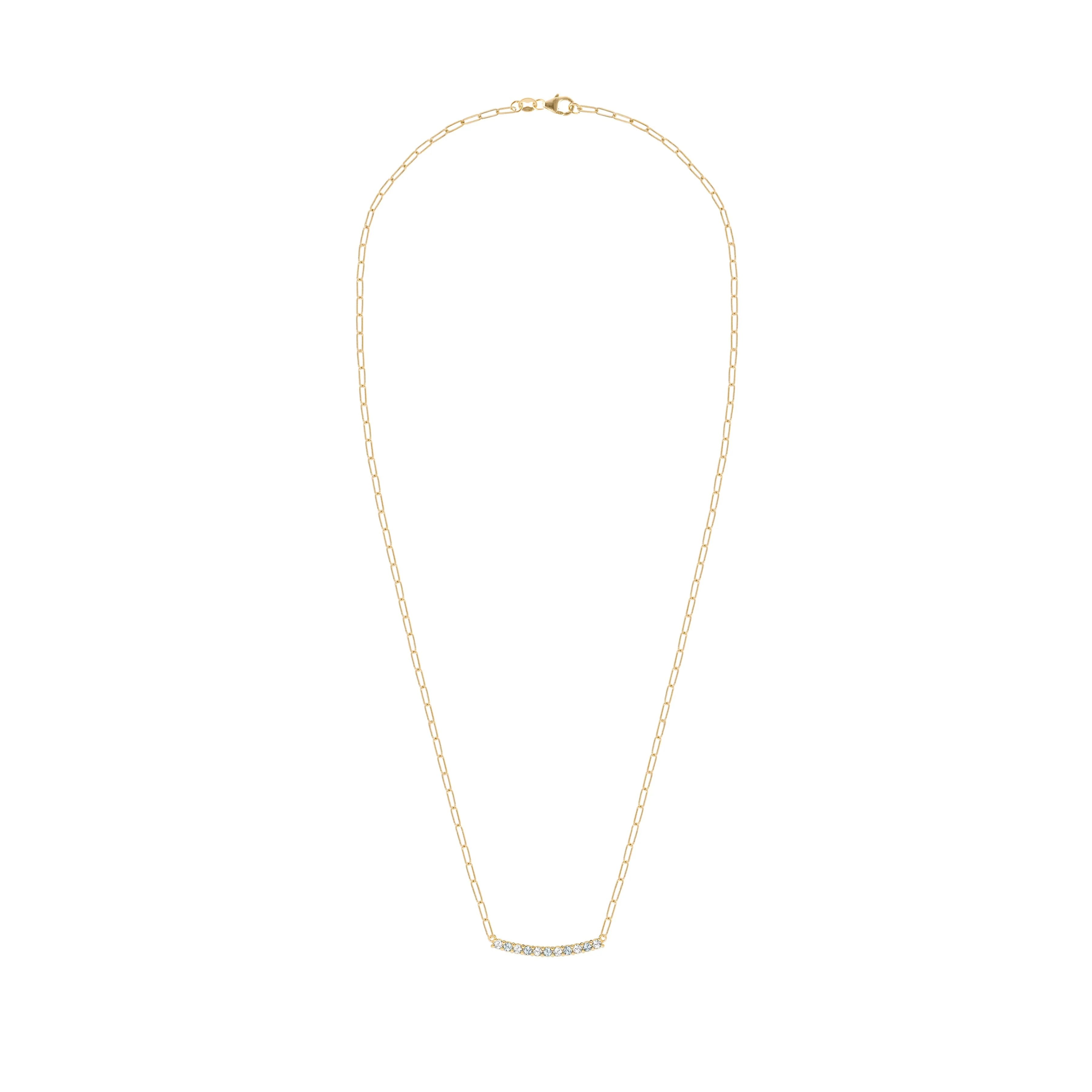 Rosecliff Diamond & Aquamarine Bar Adelaide Mini Necklace in 14k Gold (March) - Image 5