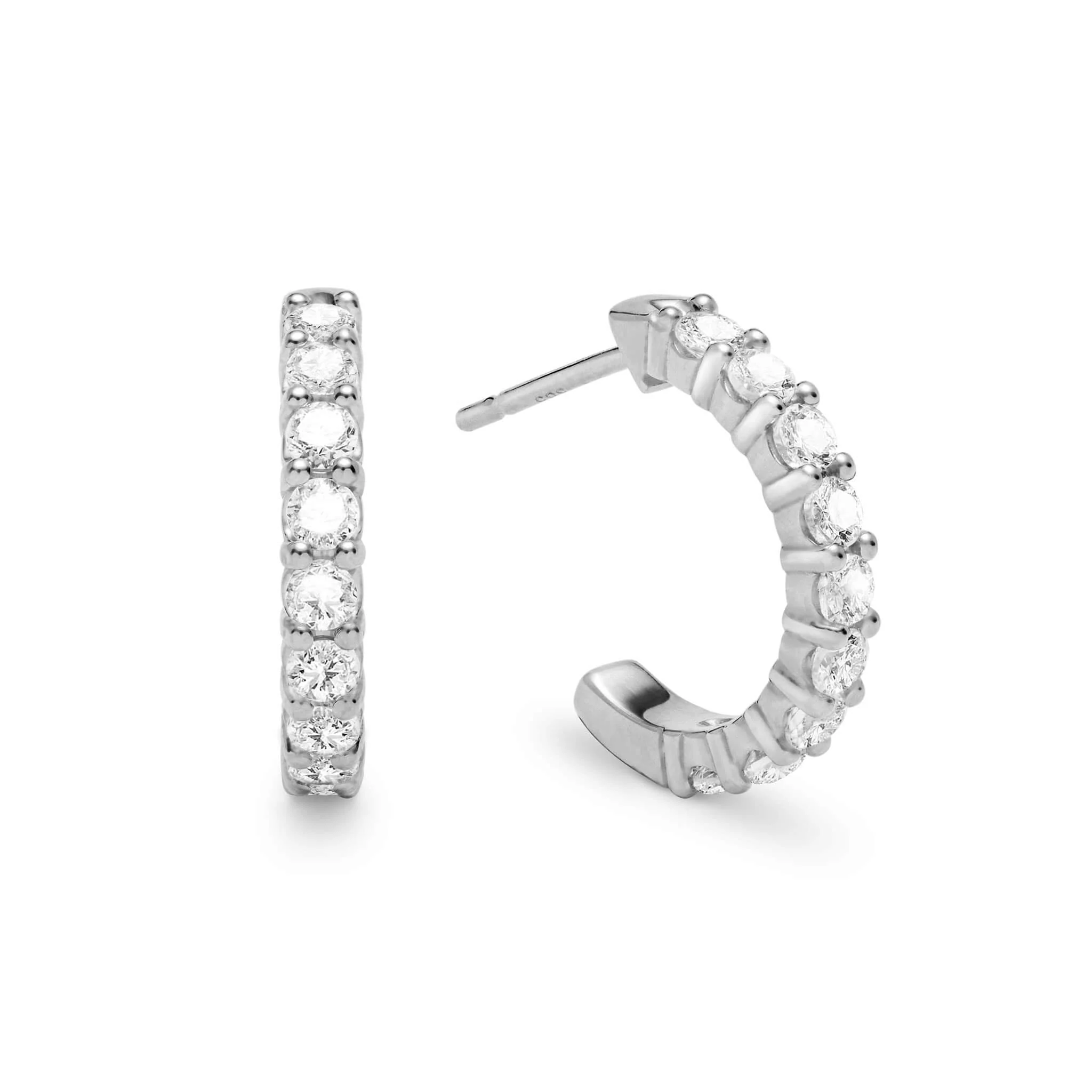 Rosecliff Diamond Huggie Hoop Earrings in 14k Gold (April) - Image 4