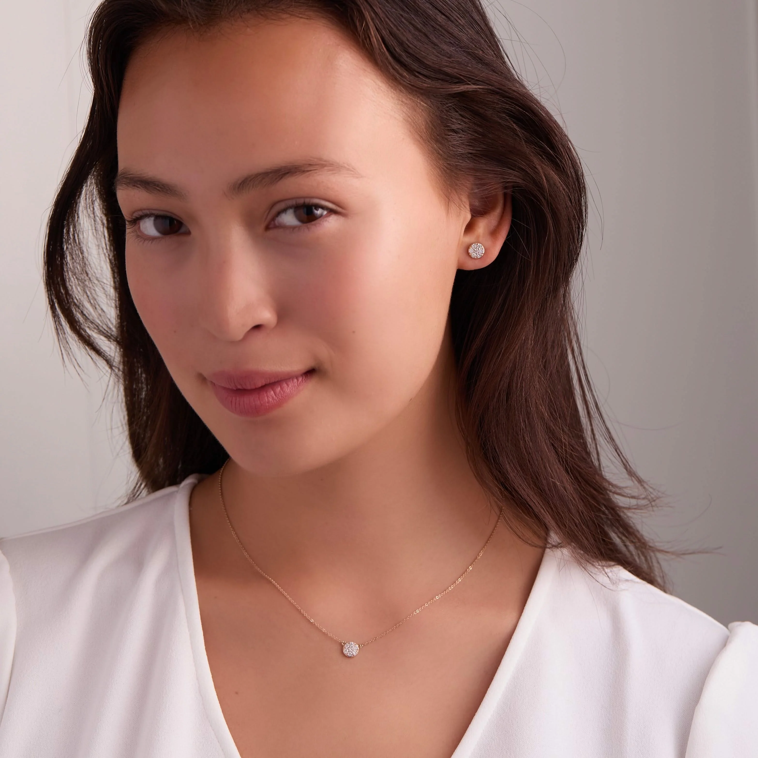 Rosecliff Diamond Mini Necklace in Solid 14k Gold - Image 2