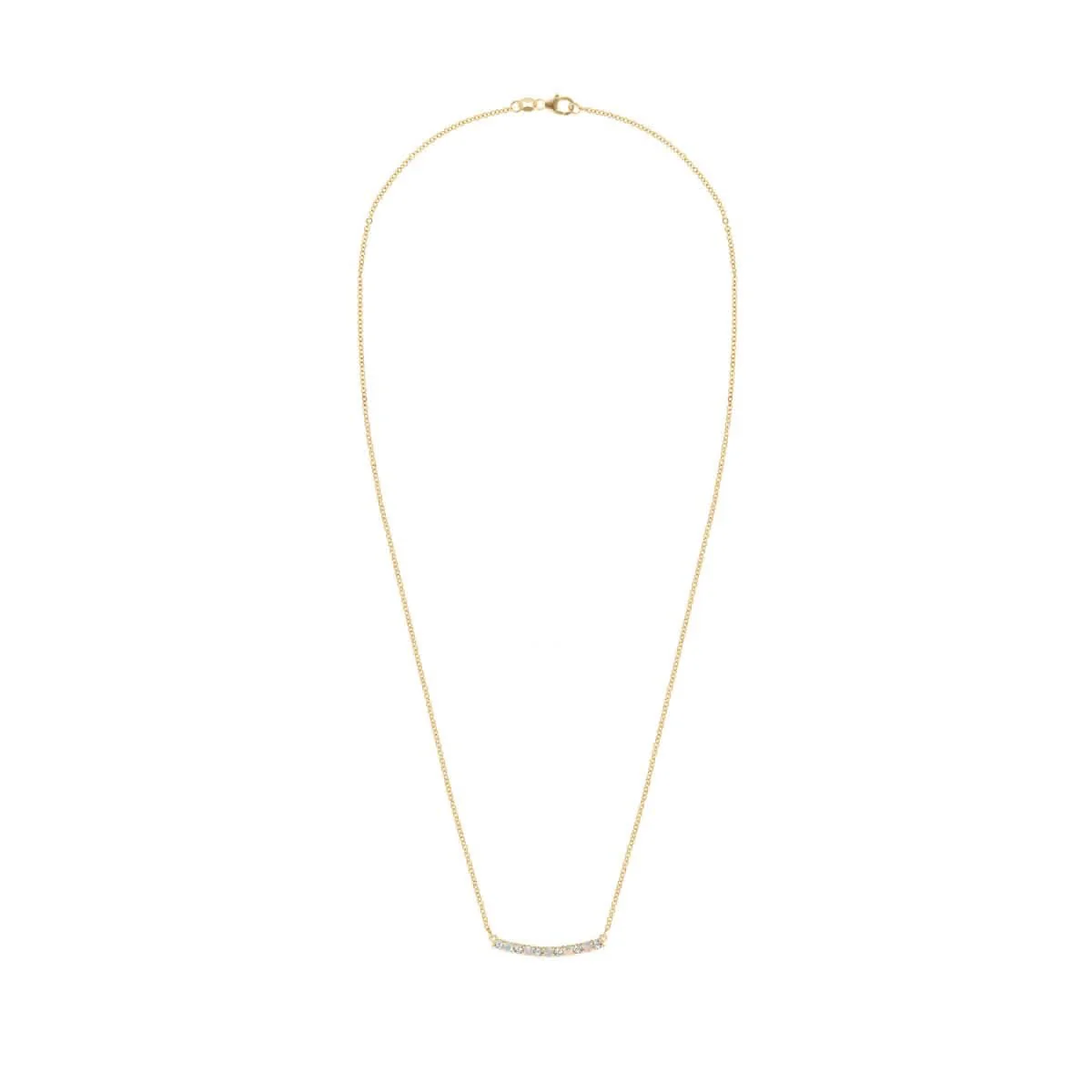 Rosecliff Diamond & Opal Bar Necklace in 14k Gold (October) - Image 7