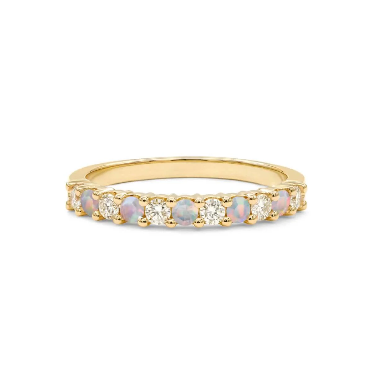 Rosecliff Diamond & Opal Stackable Ring in 14k Gold (October) - Image 4
