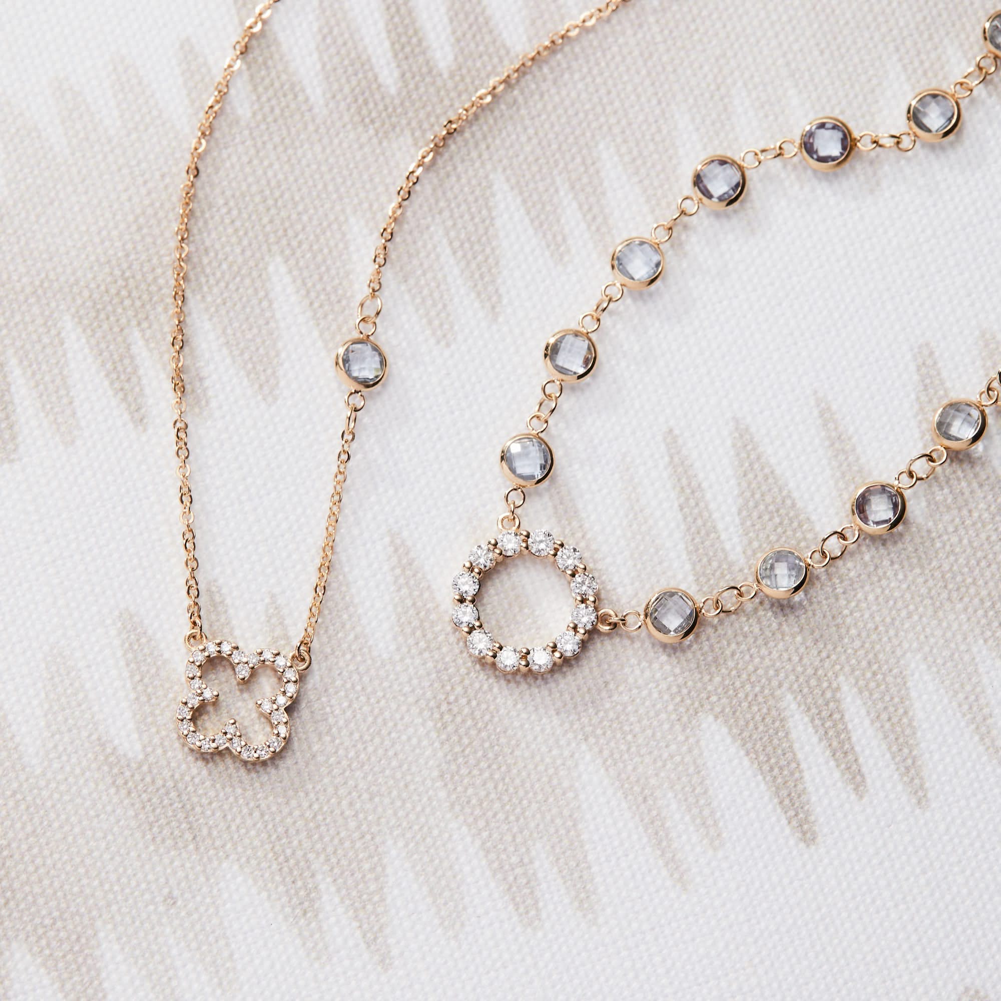 Rosecliff Diamond Small Circle & Newport Aquamarine Necklace in 14k Gold (March) - Image 11