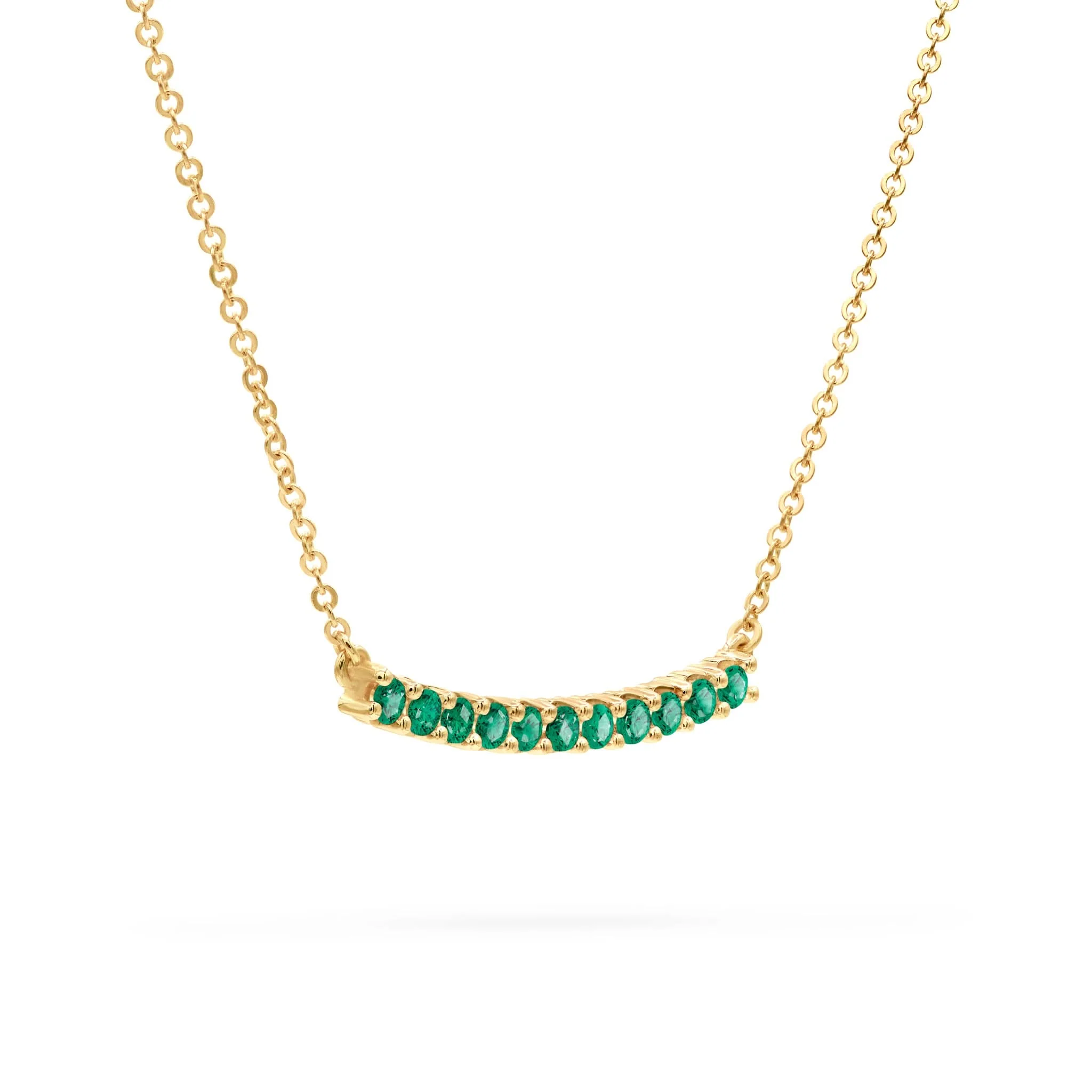 Rosecliff Emerald Bar Necklace in 14k Gold (May) - Image 4