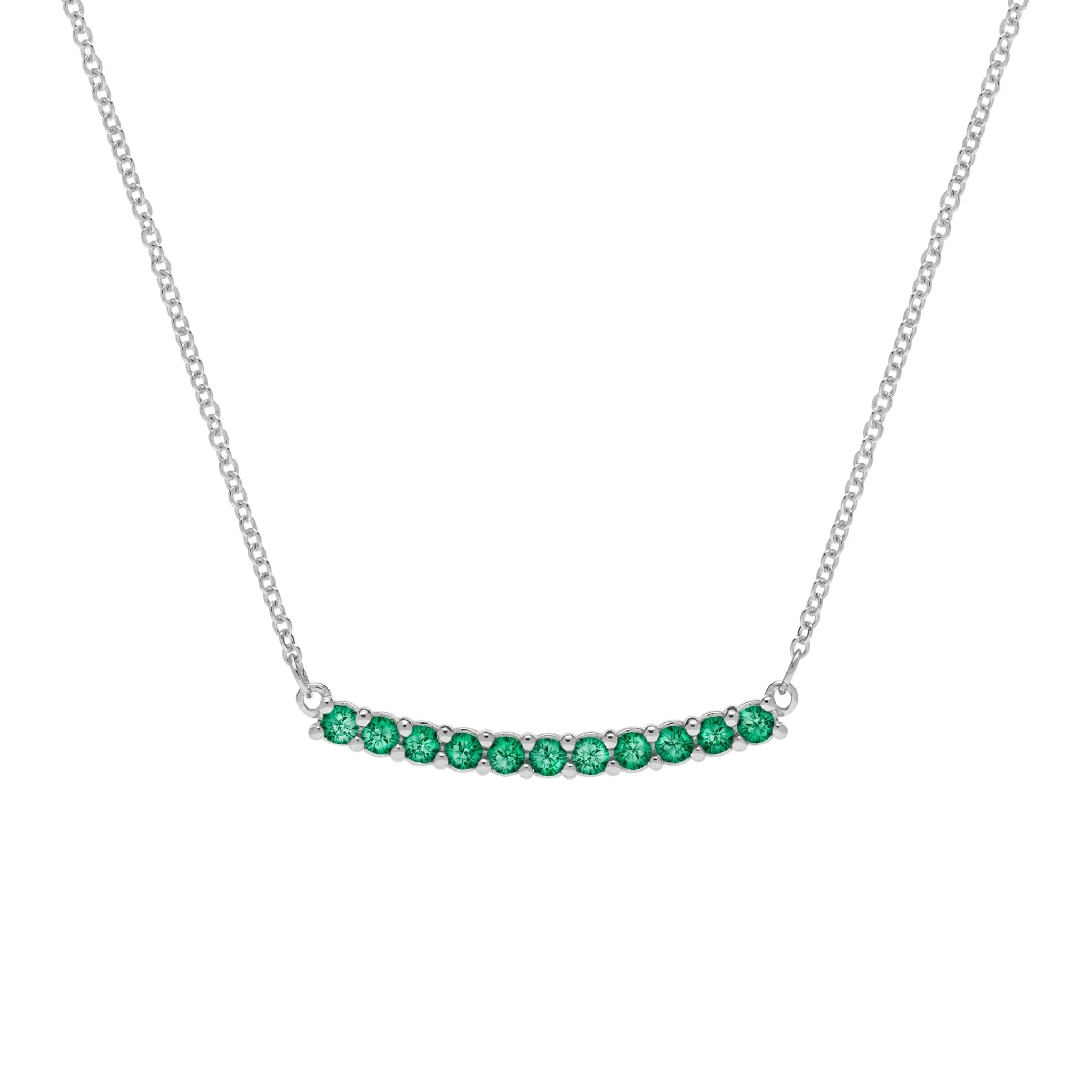 Rosecliff Emerald Bar Necklace in 14k Gold (May) - Image 8