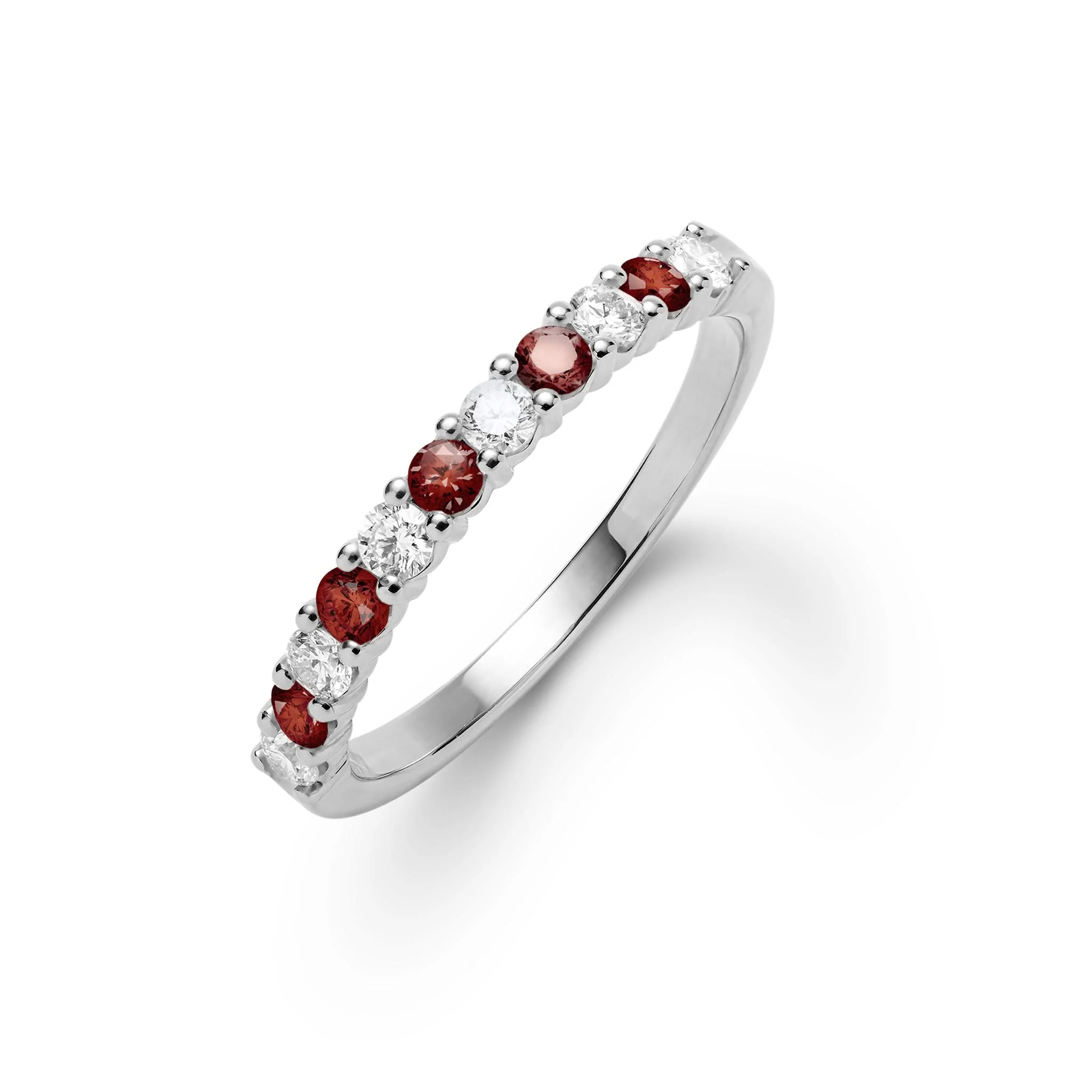 Rosecliff Diamond & Garnet Stackable Ring in 14k Gold (January) - Image 7