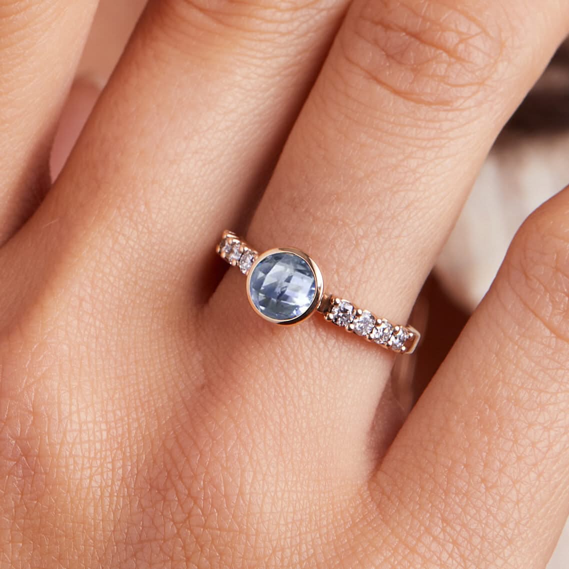 Rosecliff Grand Aquamarine Ring in 14k Gold (March) - Image 3