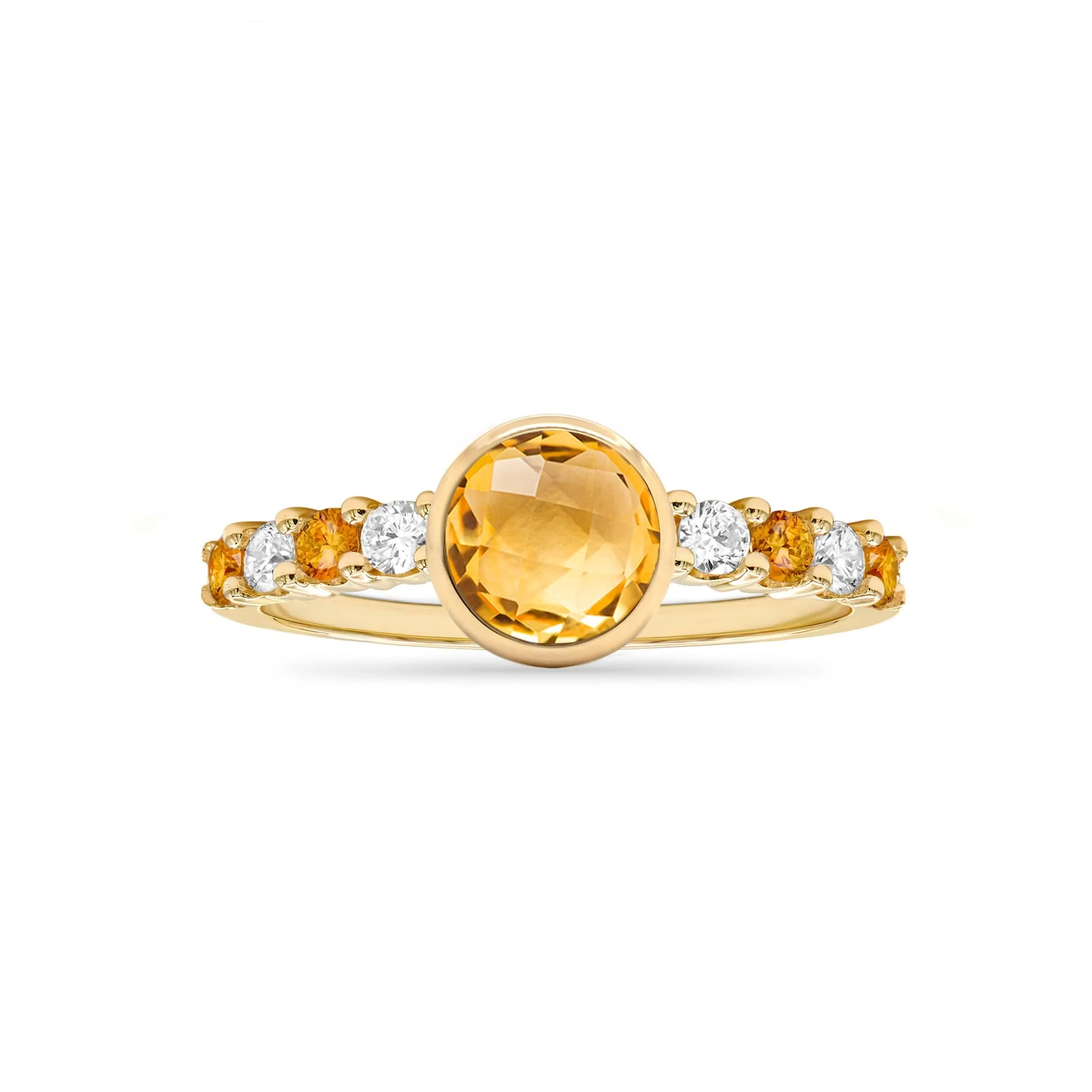 Rosecliff Grand Citrine Ring in 14k Gold (November) - Image 4
