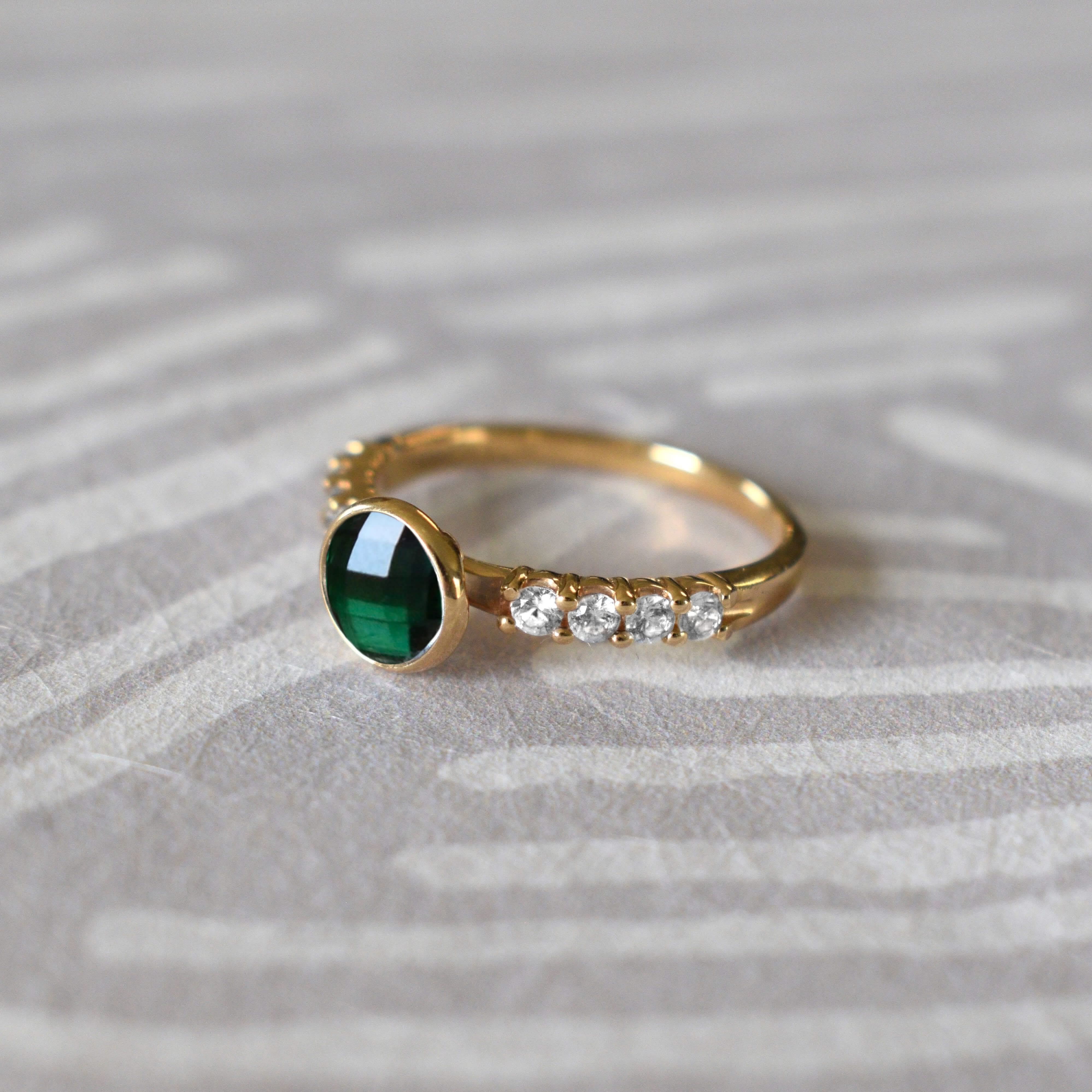 Rosecliff Grand Emerald Ring in 14k Gold (May) - Image 10