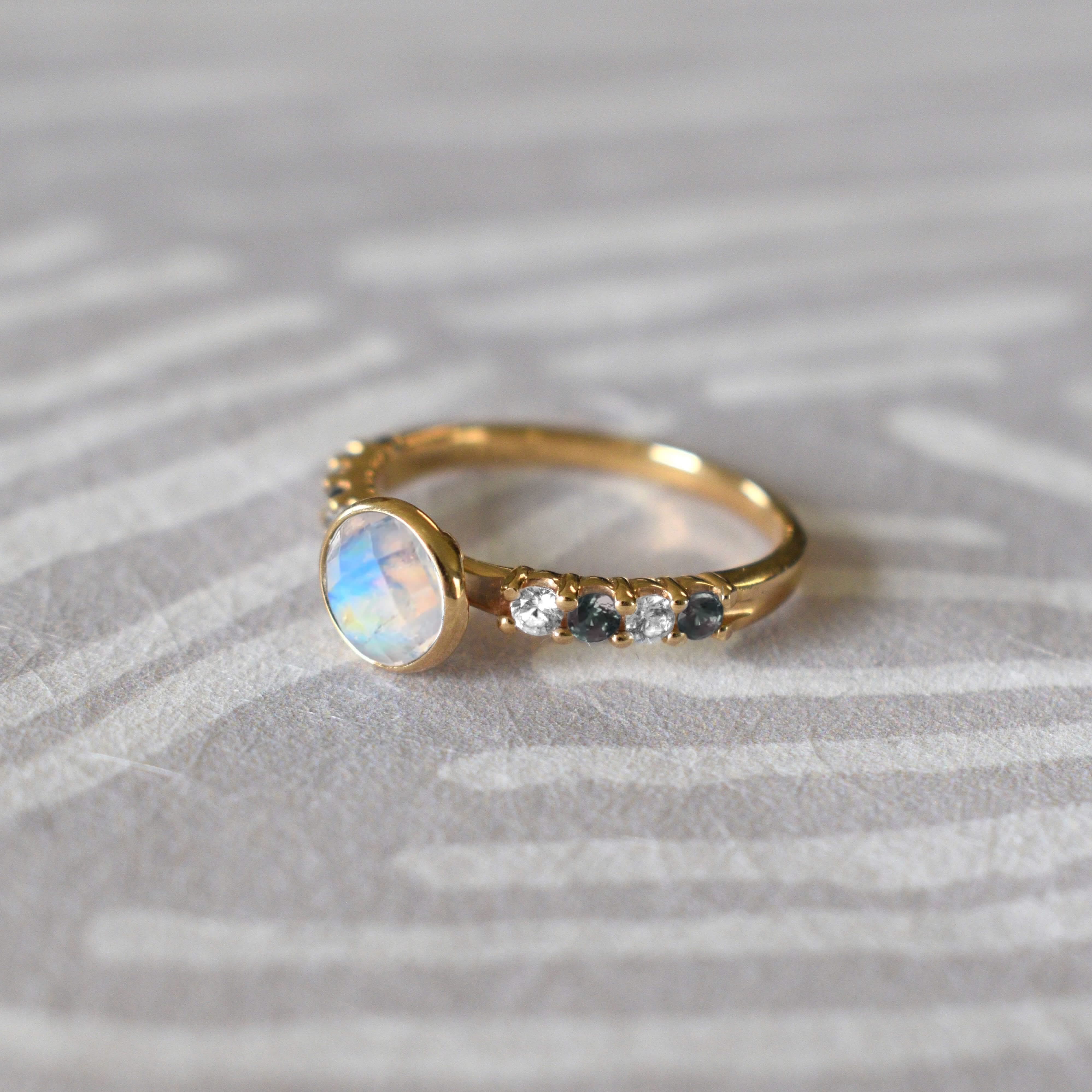 Rosecliff Grand Moonstone Ring in 14k Gold (June) - Image 8