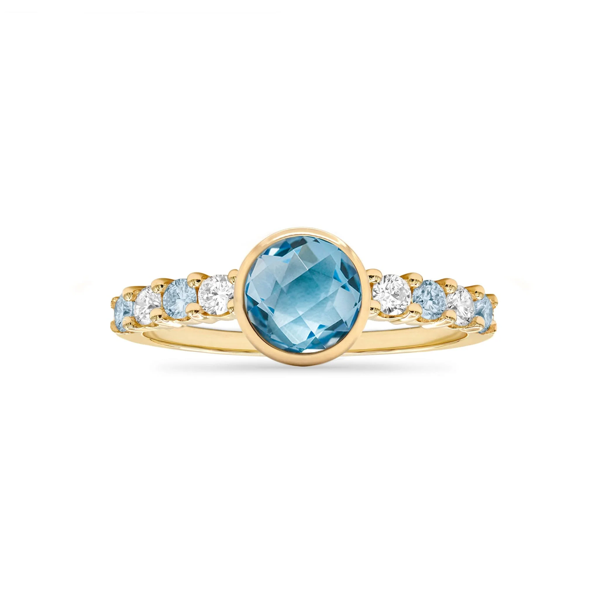 Rosecliff Grand Nantucket Blue Topaz Ring in 14k Gold (December) - Image 4