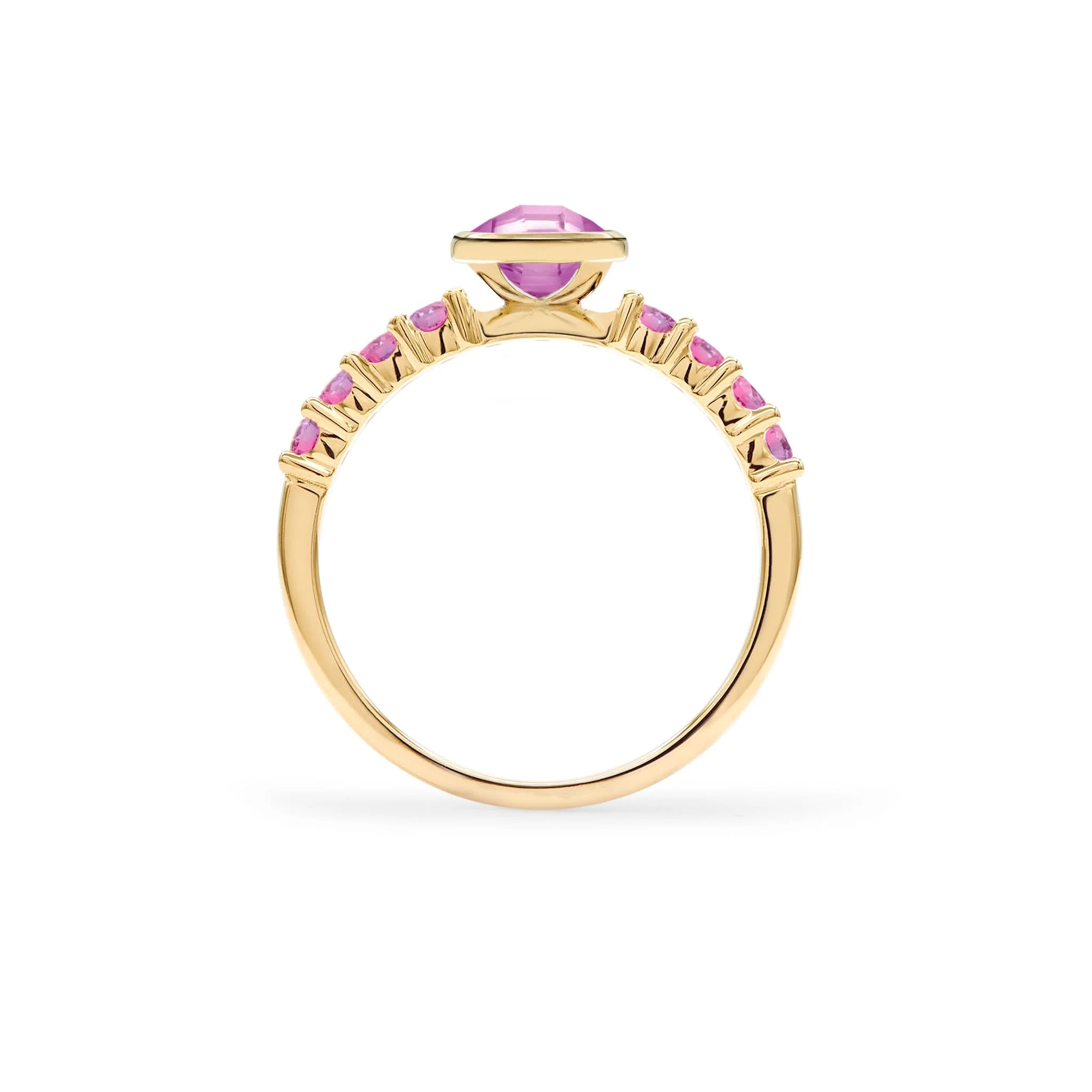 Rosecliff Grand Pink Sapphire Ring in 14k Gold (October) - Image 5