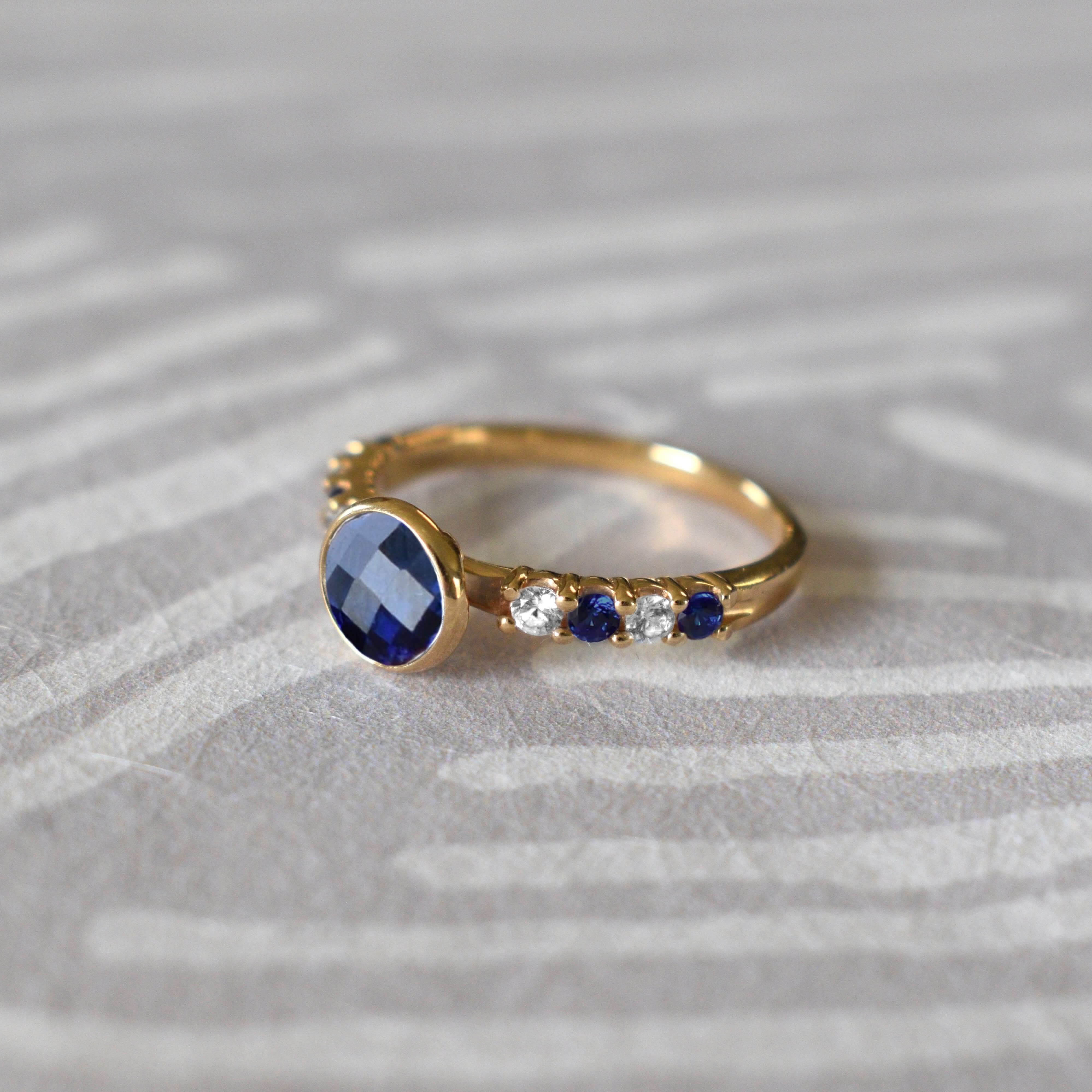 Rosecliff Grand Sapphire Ring in 14k Gold (September) - Image 8