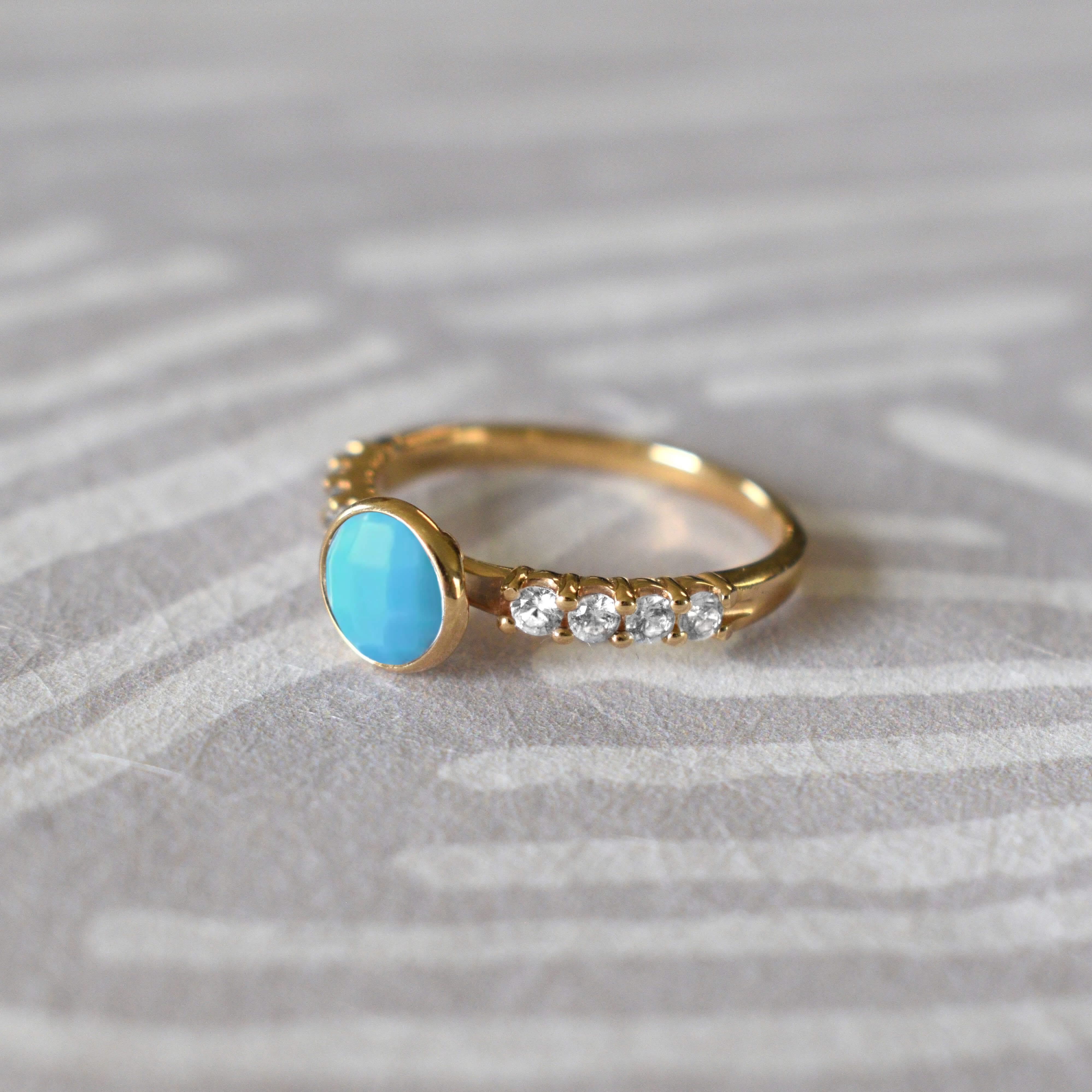 Rosecliff Grand Turquoise Ring in 14k Gold (December) - Image 10