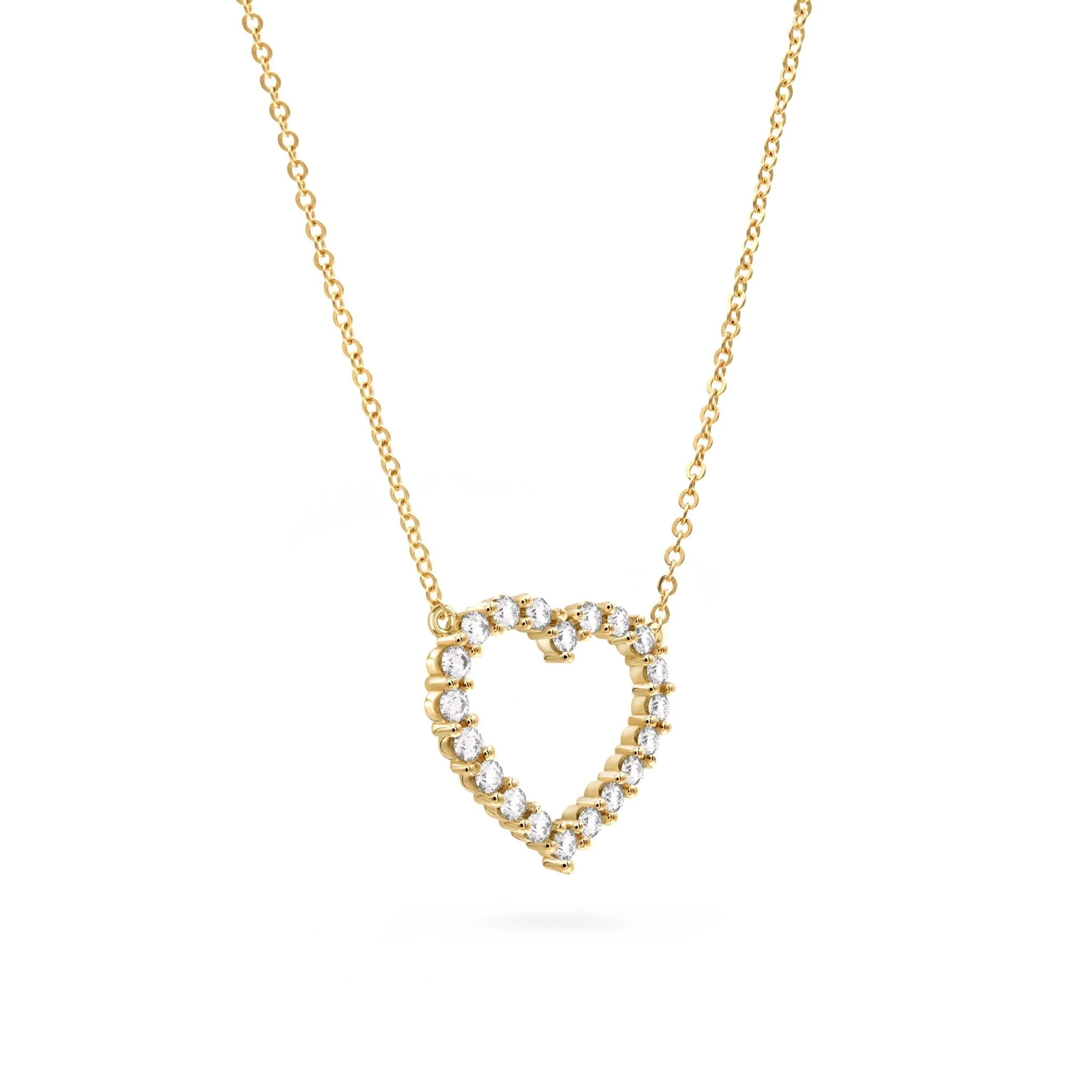 Rosecliff Heart Diamond Necklace in 14k Gold (April) - Image 4