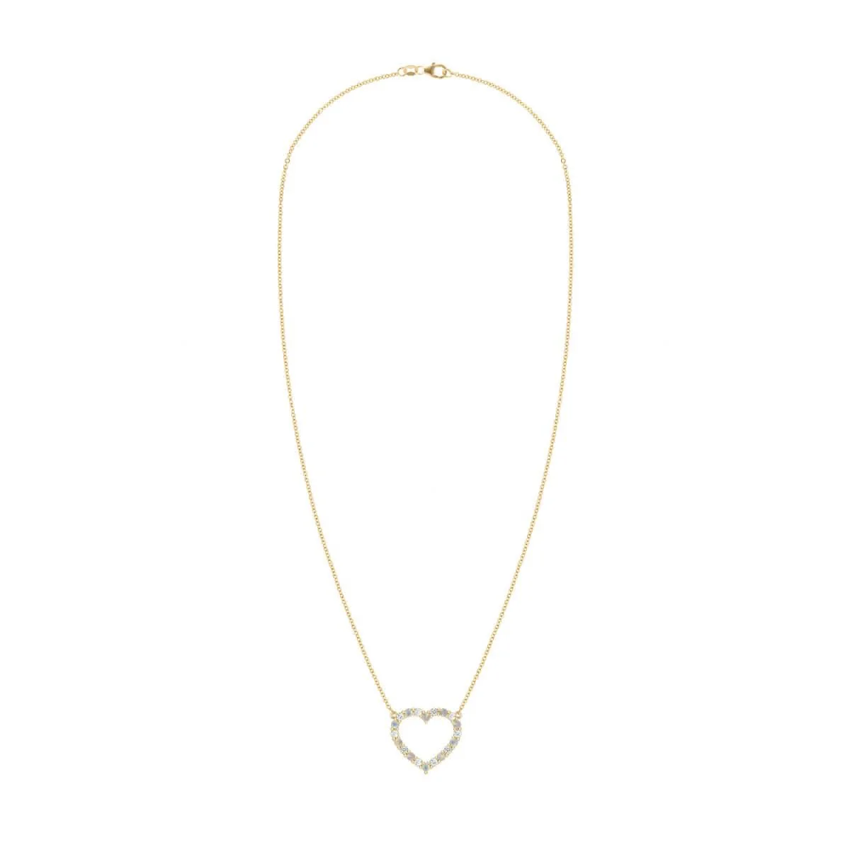 Rosecliff Heart Diamond & Opal Necklace in 14k Gold (October) - Image 7