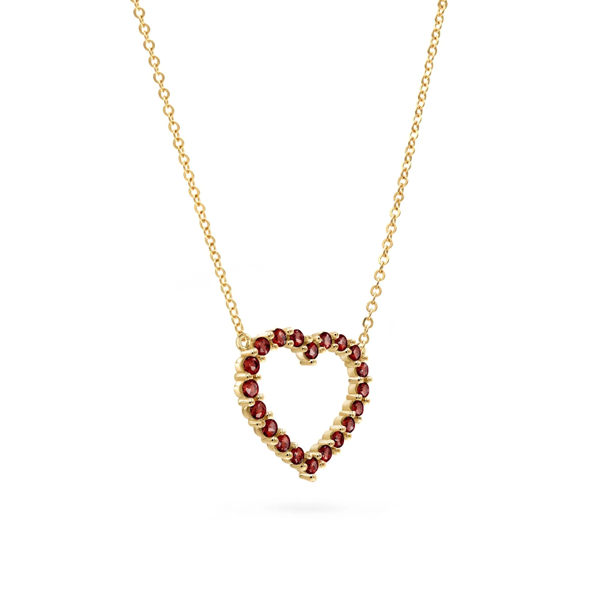 Rosecliff Heart Garnet Necklace in 14k Gold (January) - Image 4