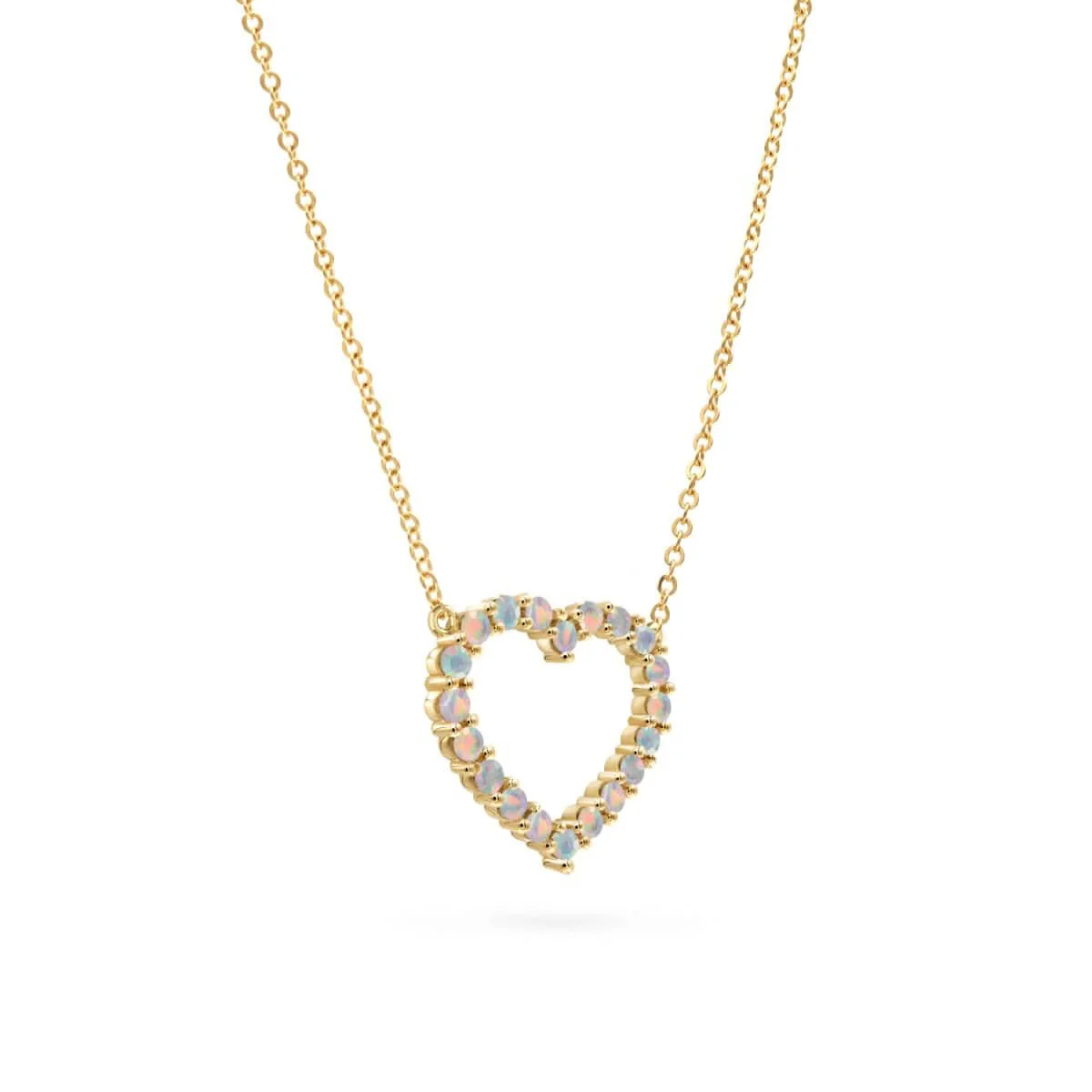 Rosecliff Heart Opal Necklace in 14k Gold (October) - Image 5