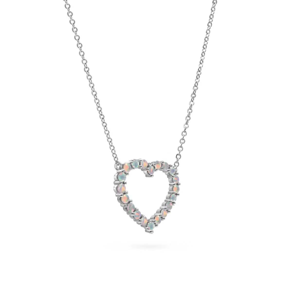 Rosecliff Heart Opal Necklace in 14k Gold (October) - Image 9