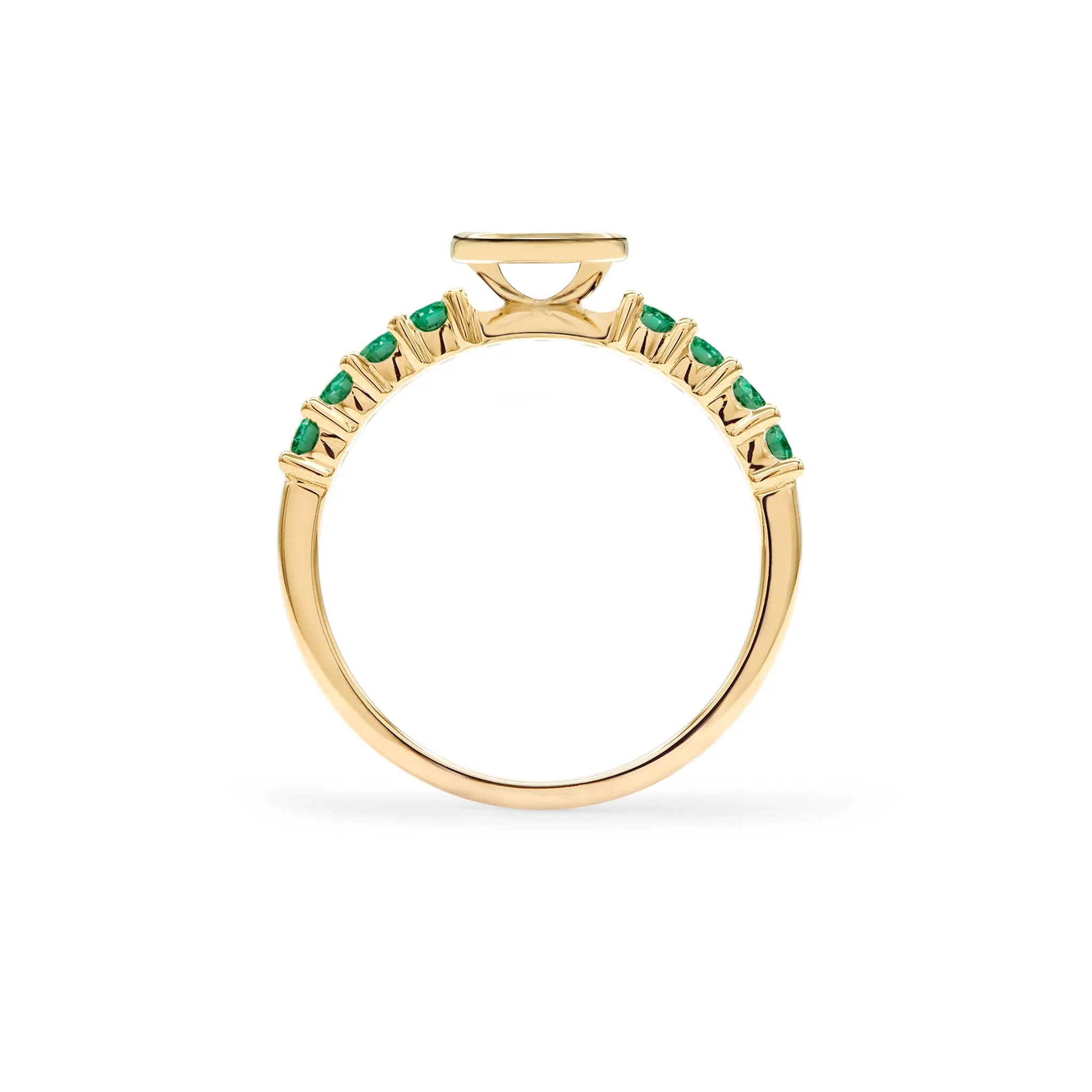Rosecliff Letter Emerald Ring in 14k Gold (May) - Image 4