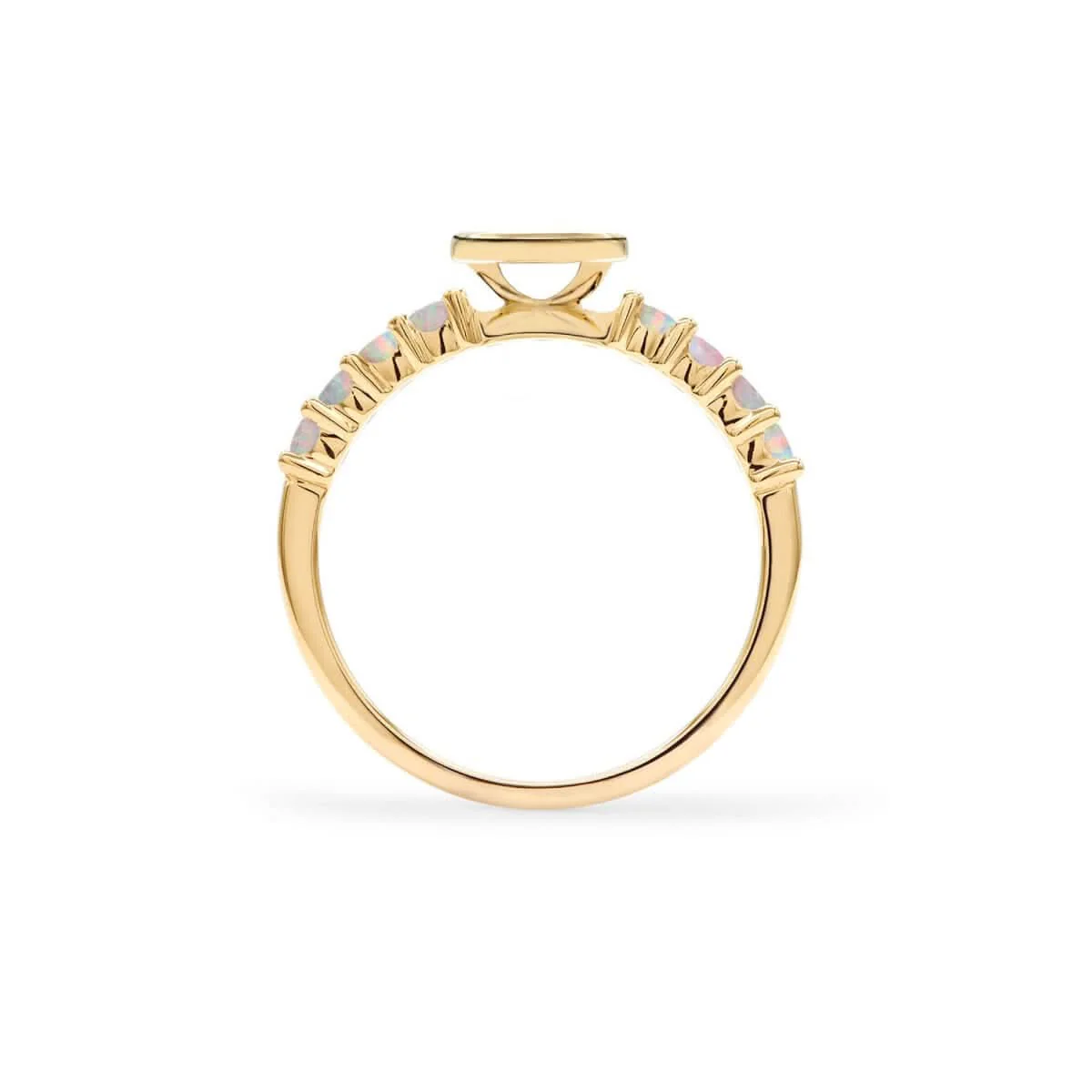 Rosecliff Letter Opal Ring in 14k Gold (October) - Image 5