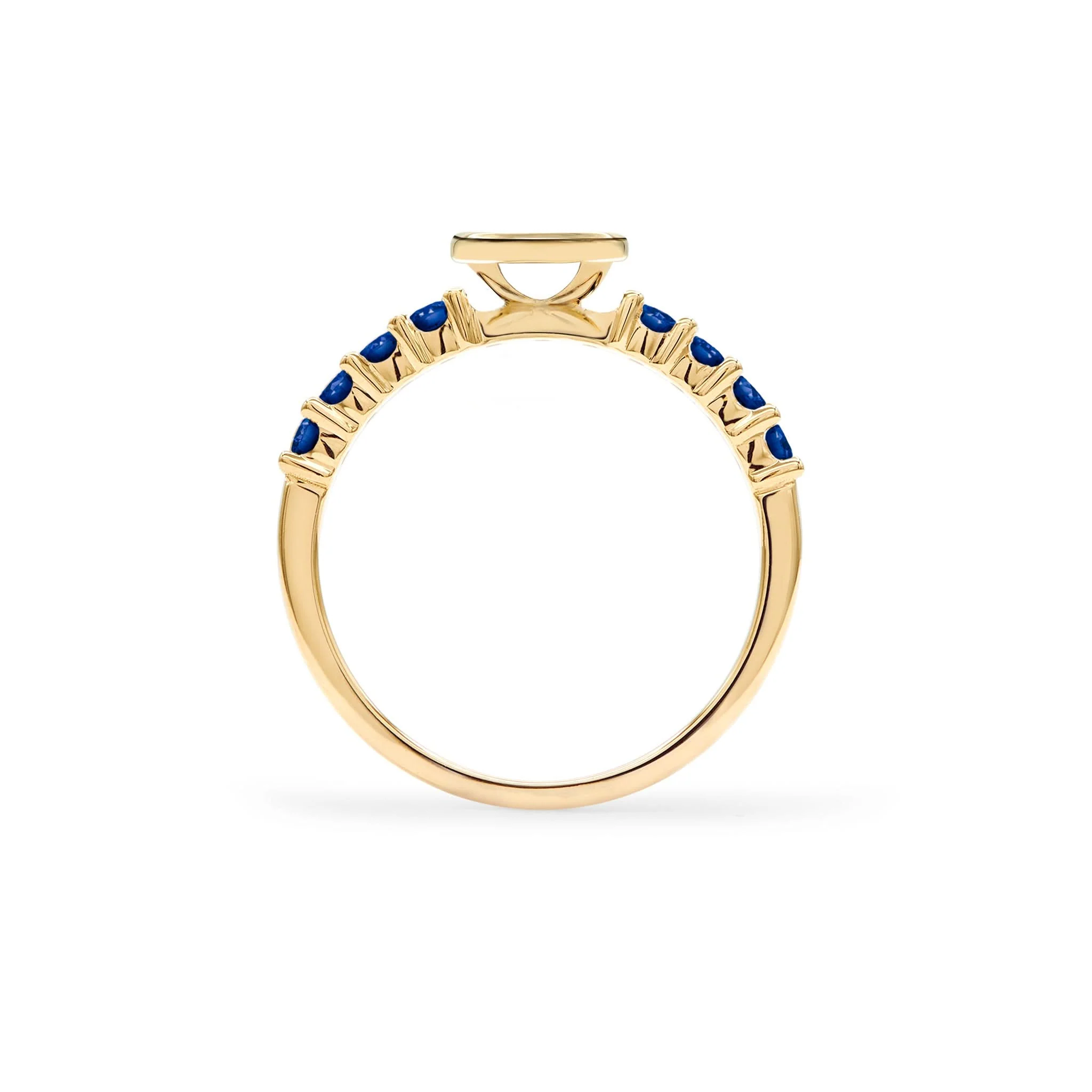 Rosecliff Letter Sapphire Ring in 14k Gold (September) - Image 4