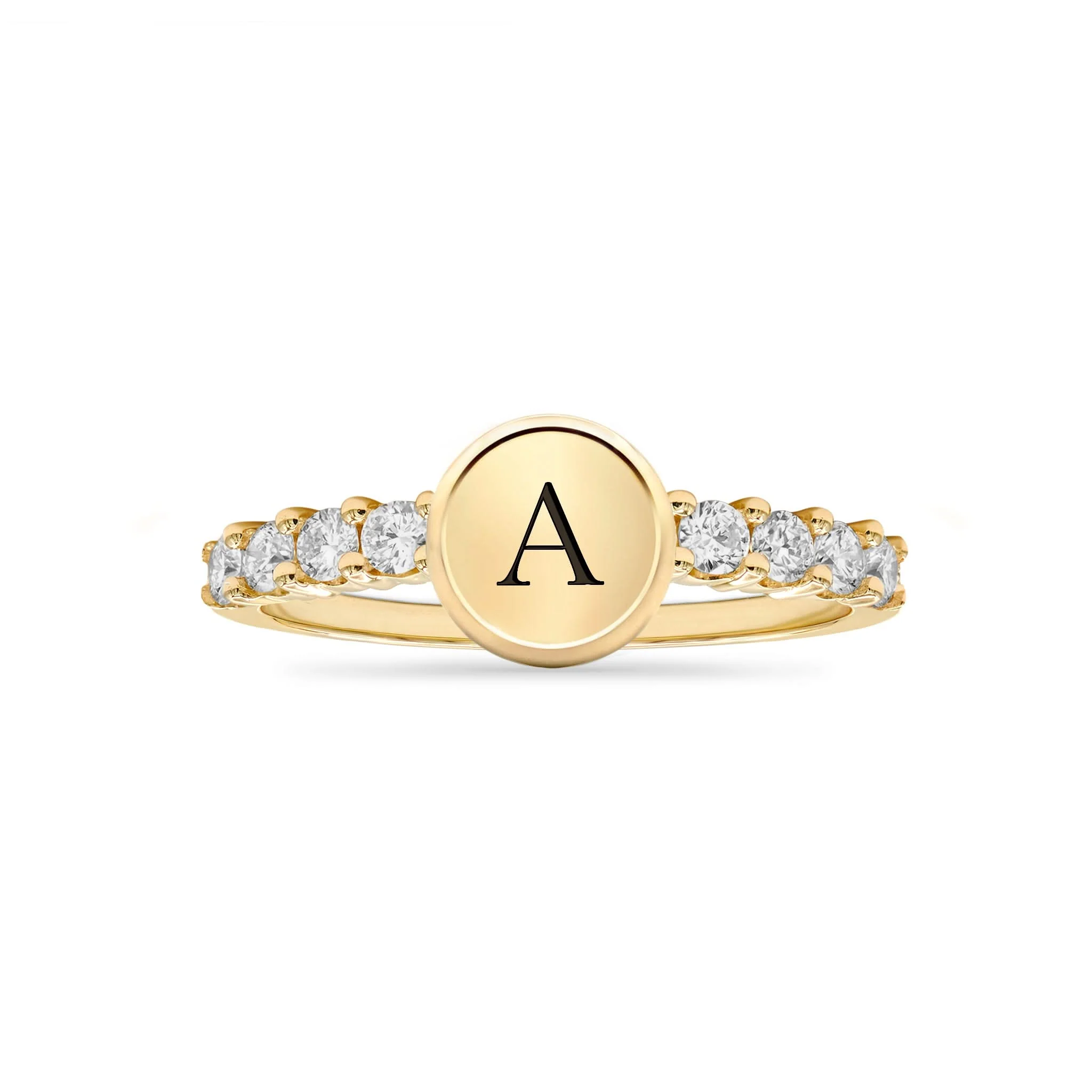 Rosecliff Letter White Topaz Ring in 14k Gold (April) - Image 7