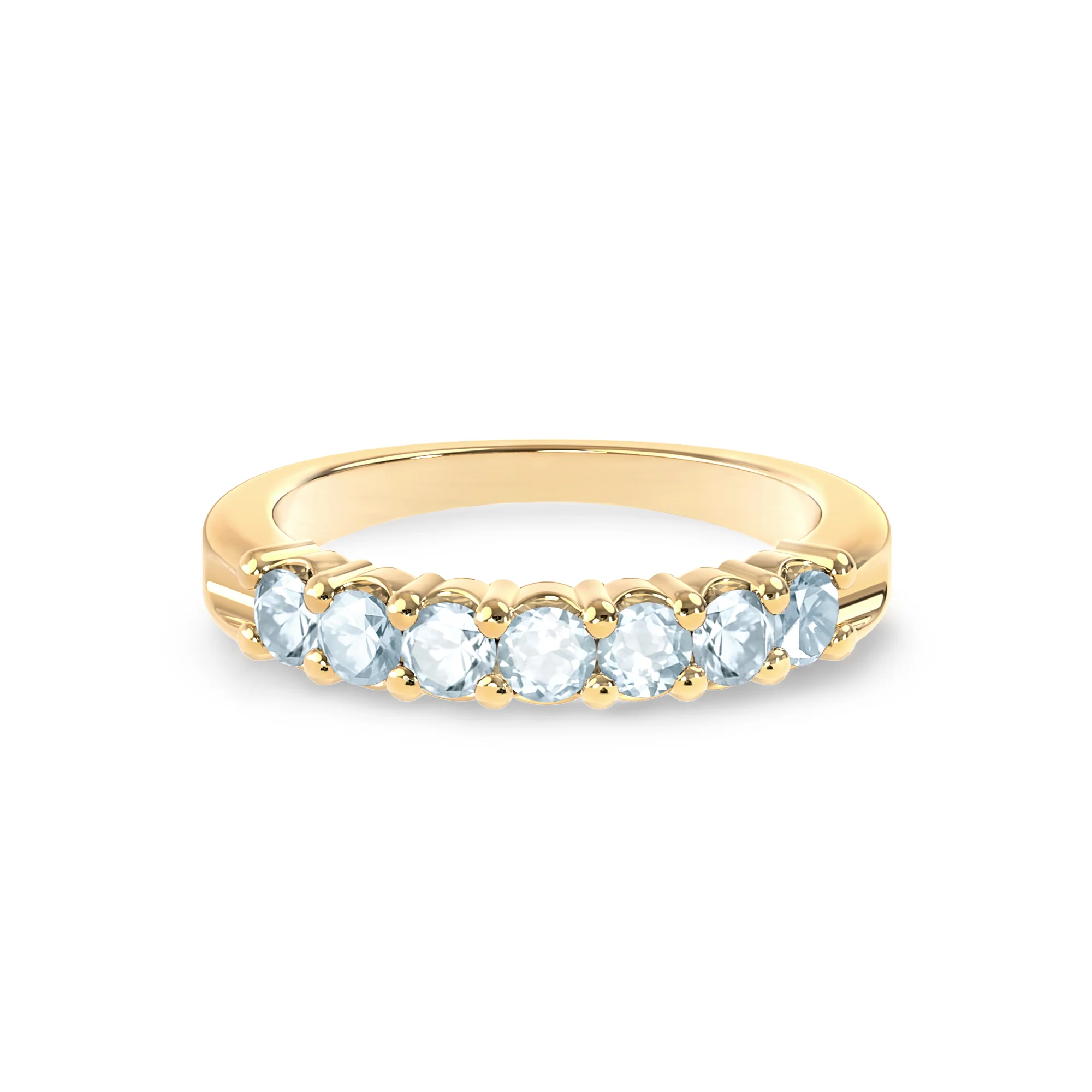 Rosecliff Luxe Aquamarine Stackable Ring in 14k Gold (March) - Image 5