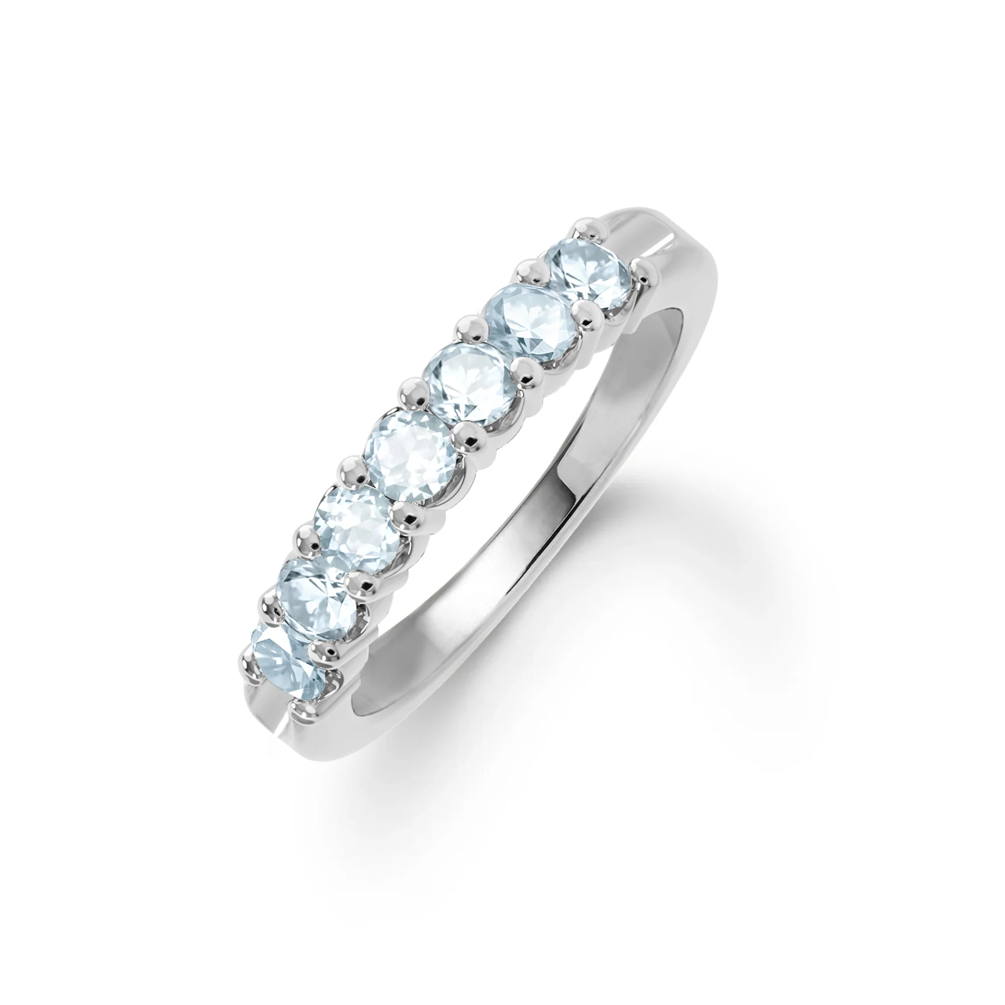 Rosecliff Luxe Aquamarine Stackable Ring in 14k Gold (March) - Image 8